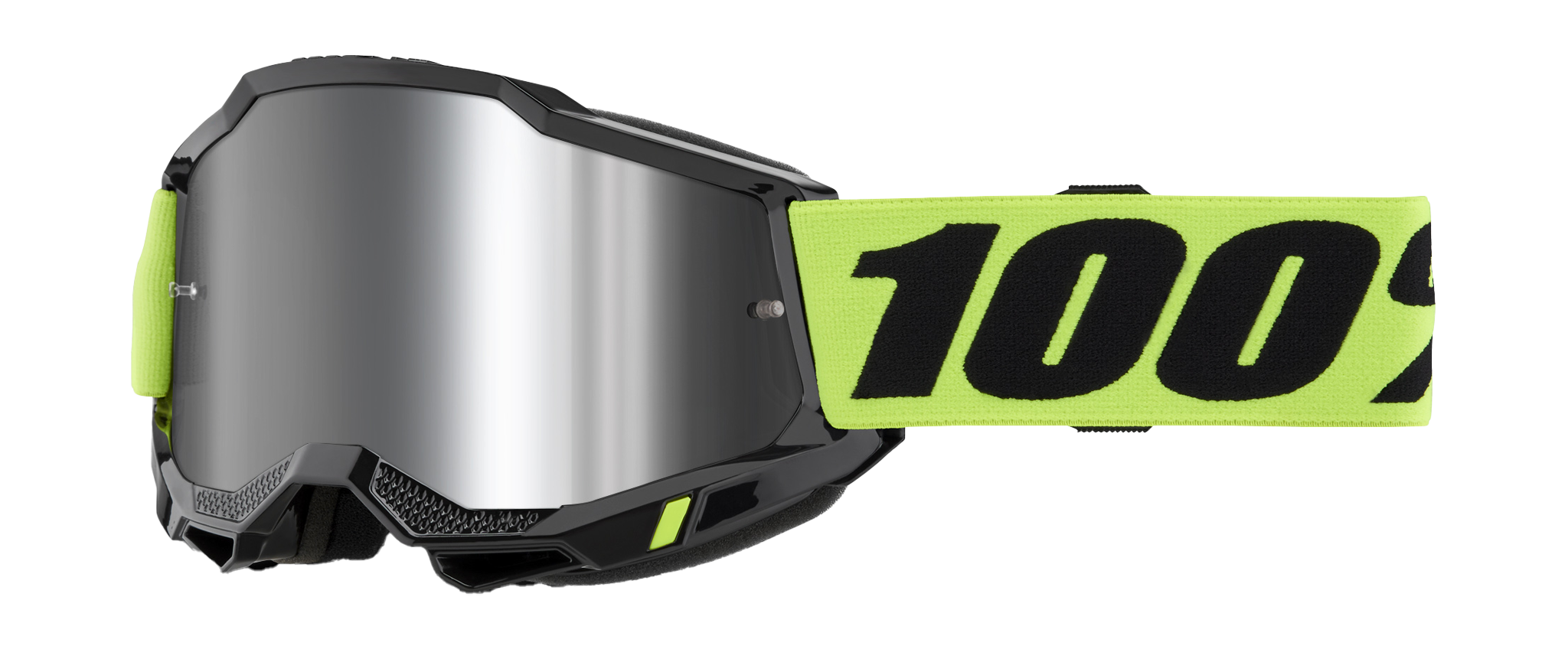 100% Motocross Goggle Accuri 2 Neon Yellow - Mirror Silver