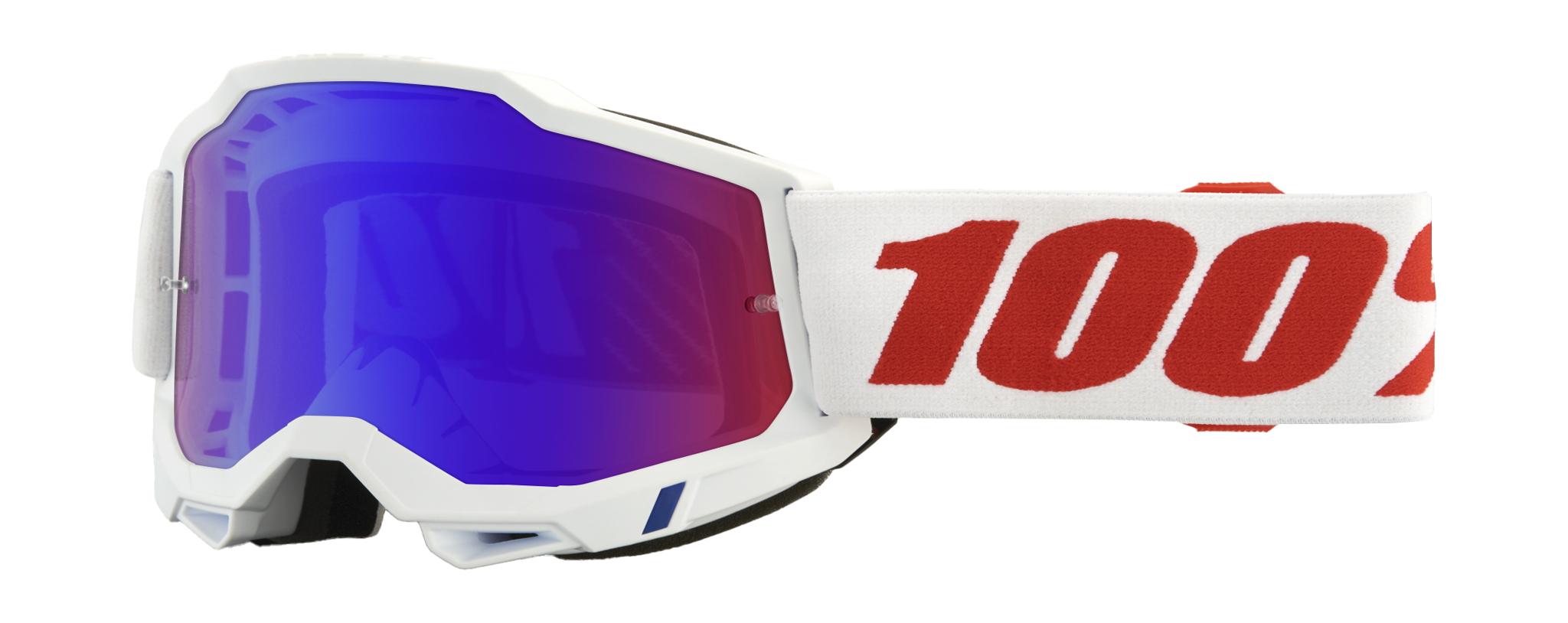 100% Motocross Goggle Accuri 2 Pure - Mirror Red / Blue