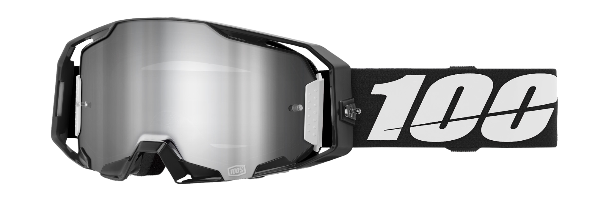 100% Motocross Goggle ARmatic Black - Mirror Silver Flash