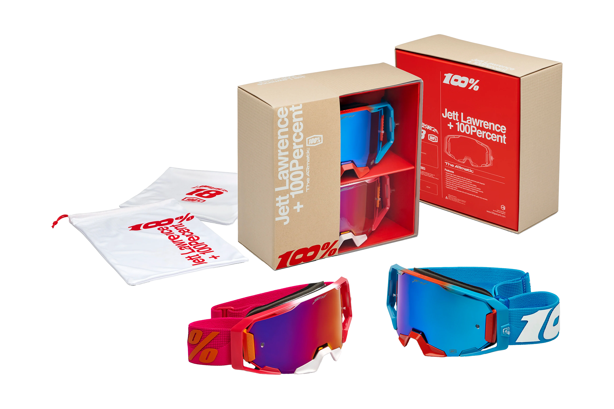 100% Motocross Goggle ARmatic Donut Jett Lawrence - Mirror Multi - 2 Pcs