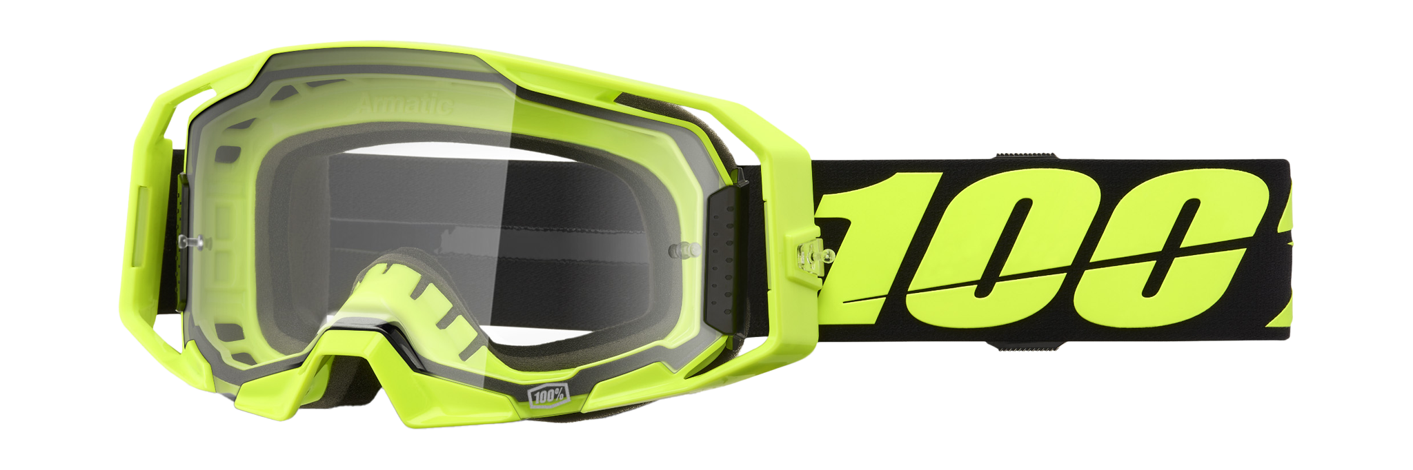 100% Motocross Goggle ARmatic Neon Yellow - Clear