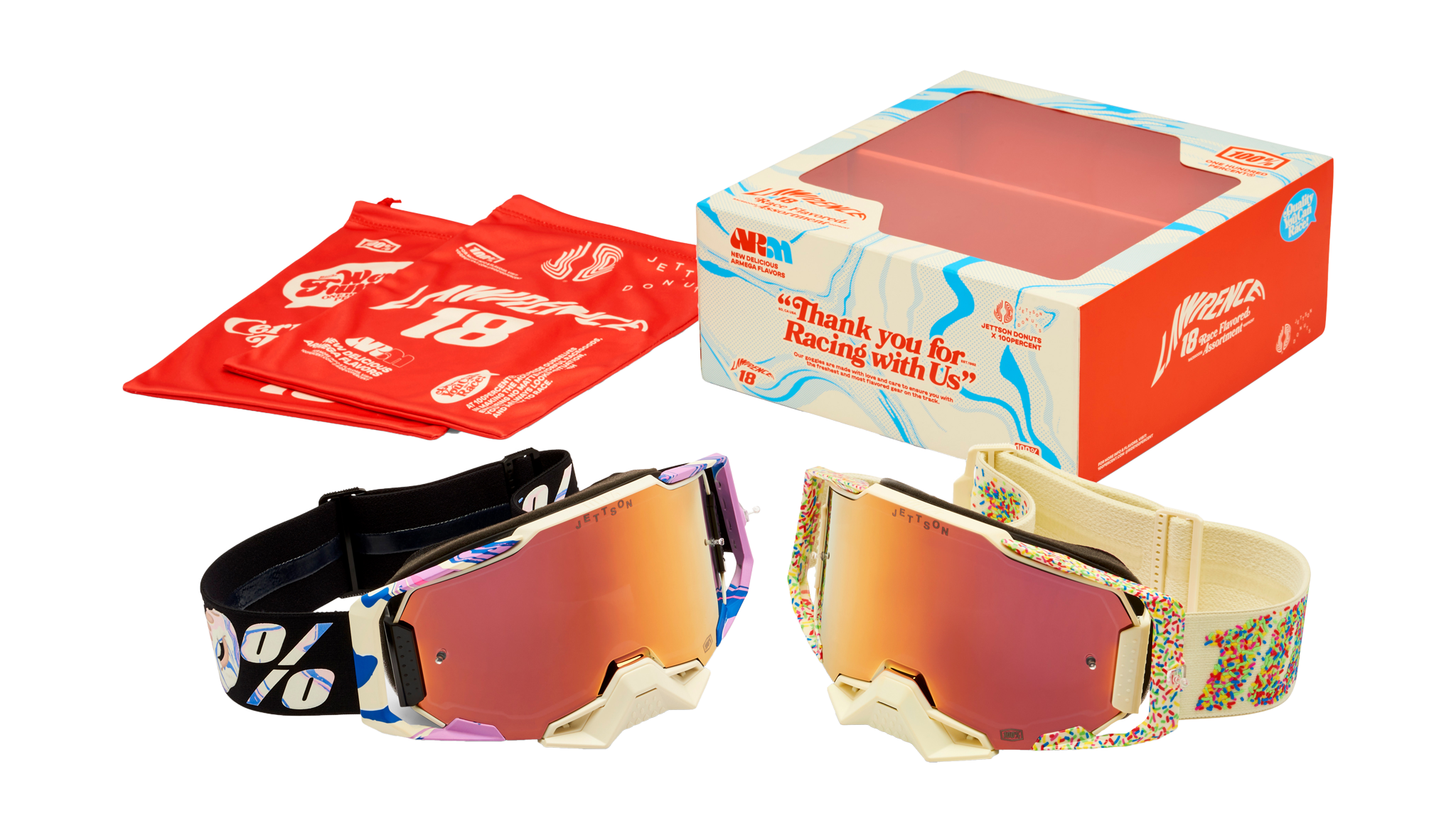 100% Motocross Goggle Armega Donut Jett Lawrence - Mirror Multi - 2 Pcs