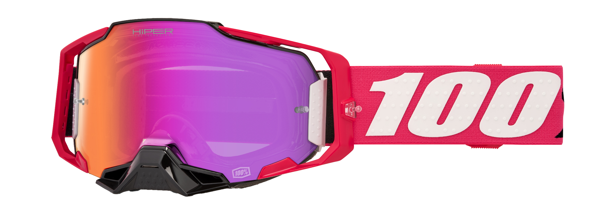100% Motocross Goggle Armega Kloug - HiPER Mirror Dark Red
