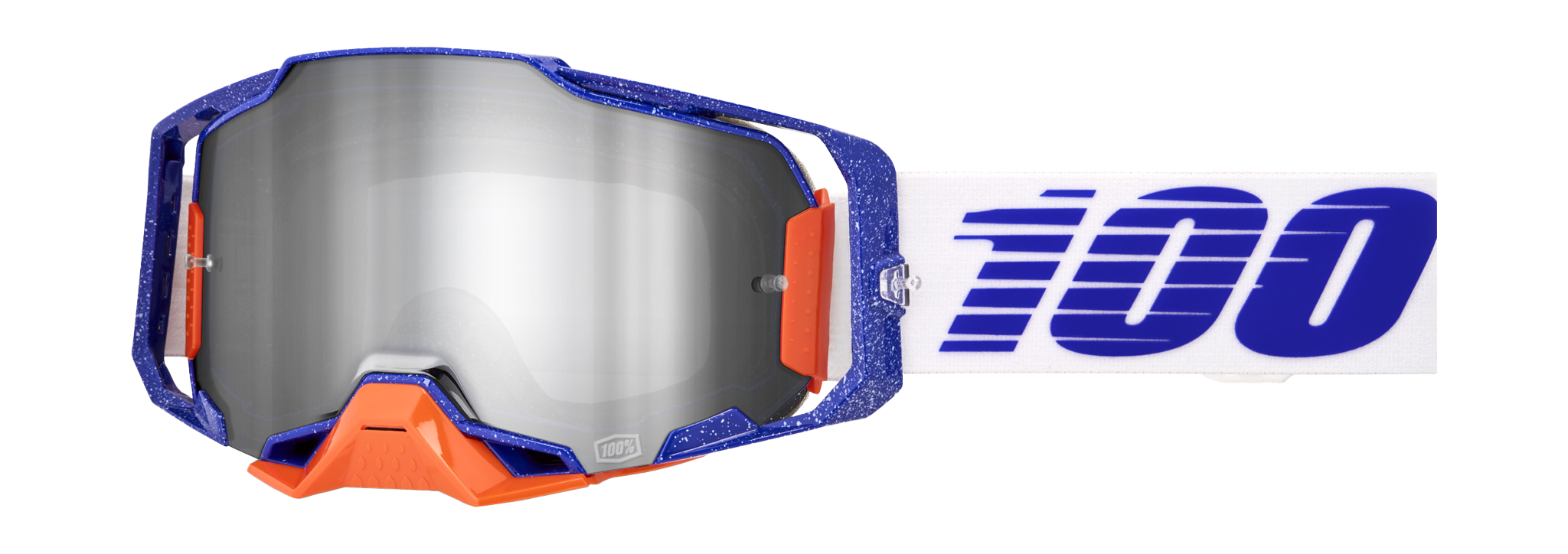 100% Motocross Goggle Armega Lavingaad - Mirror Silver Flash