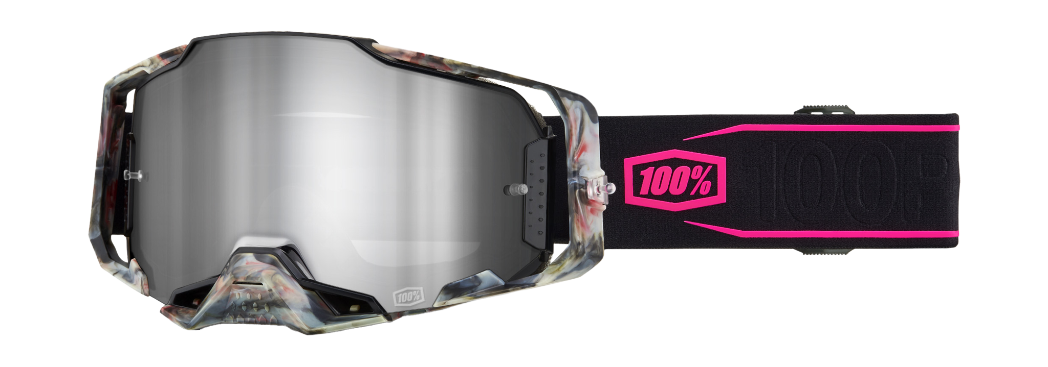 100% Motocross Goggle Armega Sarcelle - Mirror Silver