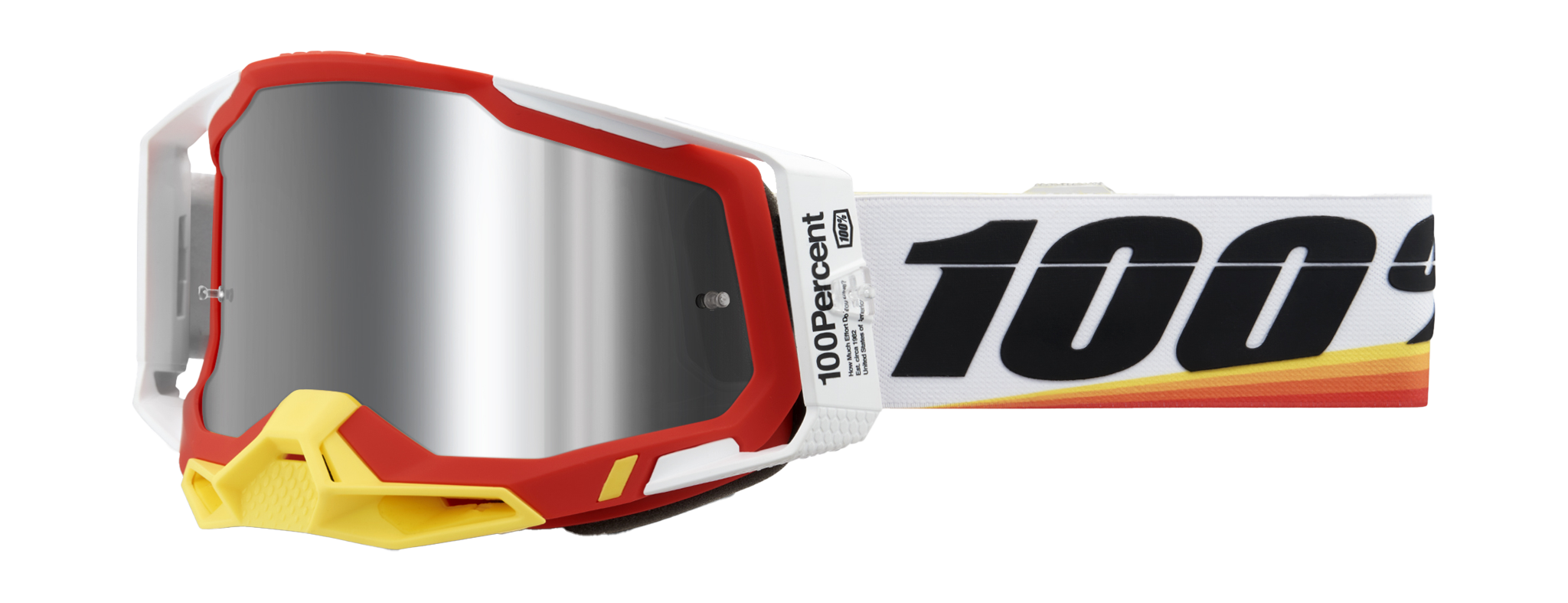 100% Motocross Goggle Racecraft 2 Arsham Red - Mirror Silver Flash