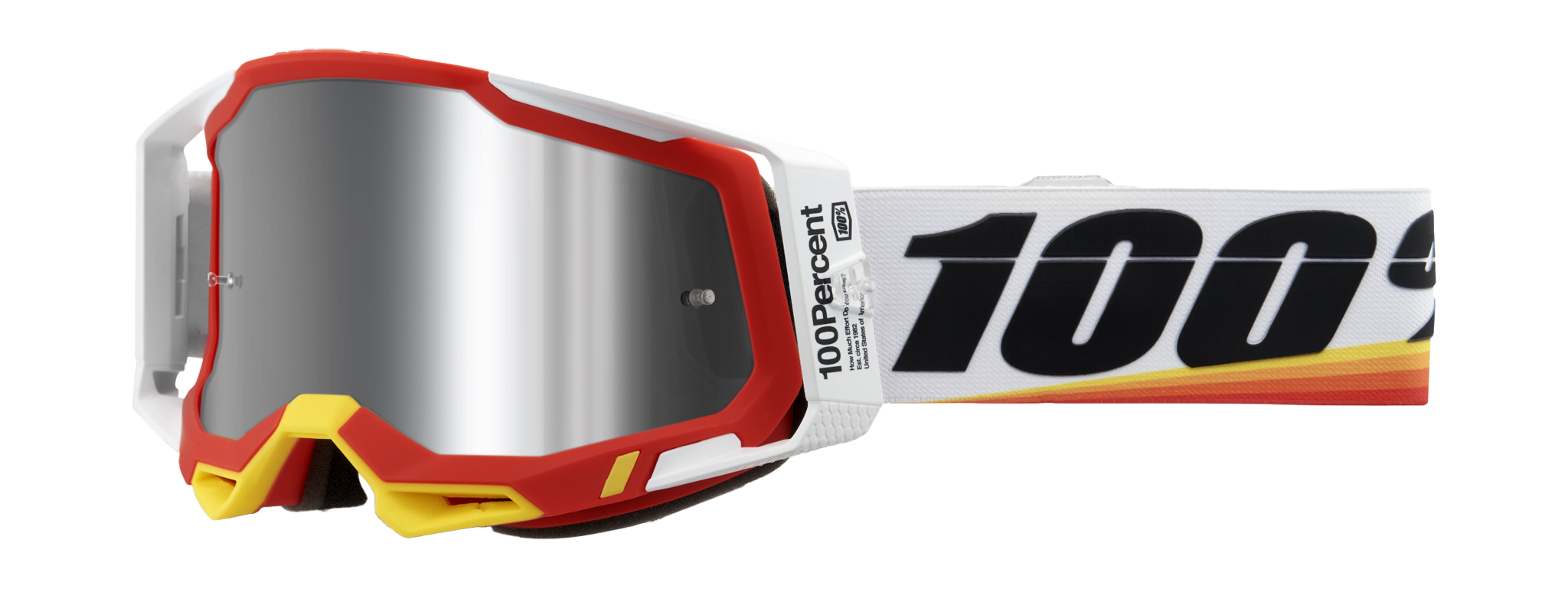 100% Motocross Goggle Racecraft 2 Arsham Red - Mirror Silver Flash