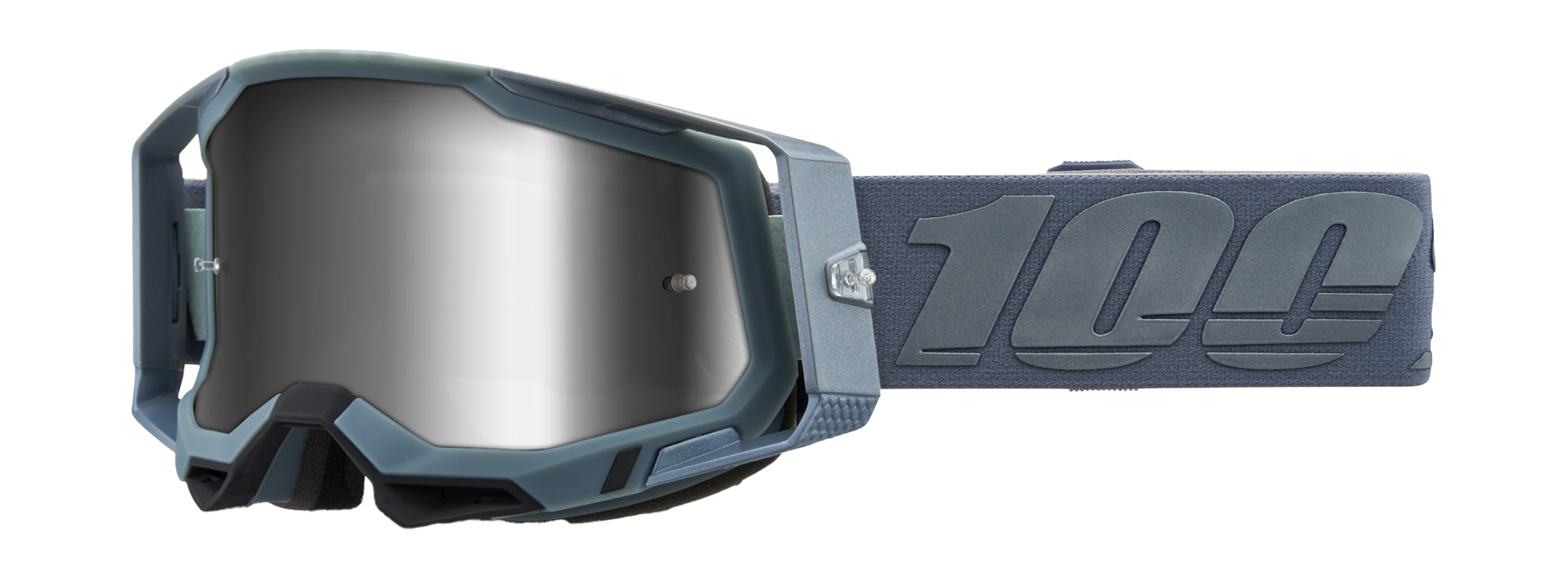 100% Motocross Goggle Racecraft 2 Battleship - Mirror Silver