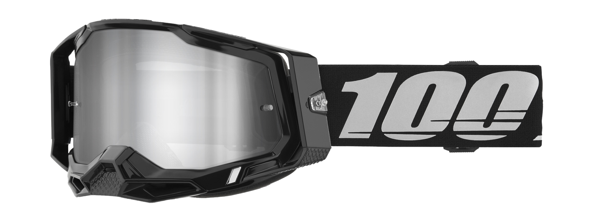 100% Motocross Goggle Racecraft 2 Black - Mirror Silver