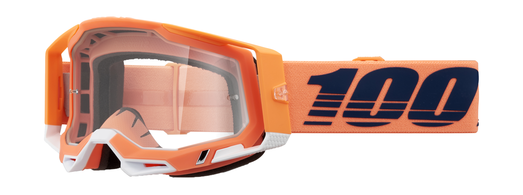 100% Motocross Goggle Racecraft 2 Coral - Clear