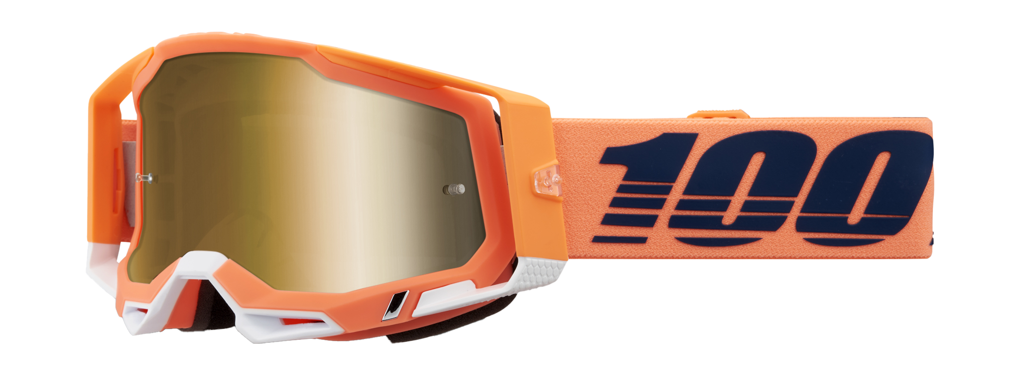 100% Motocross Goggle Racecraft 2 Coral - Mirror True Gold