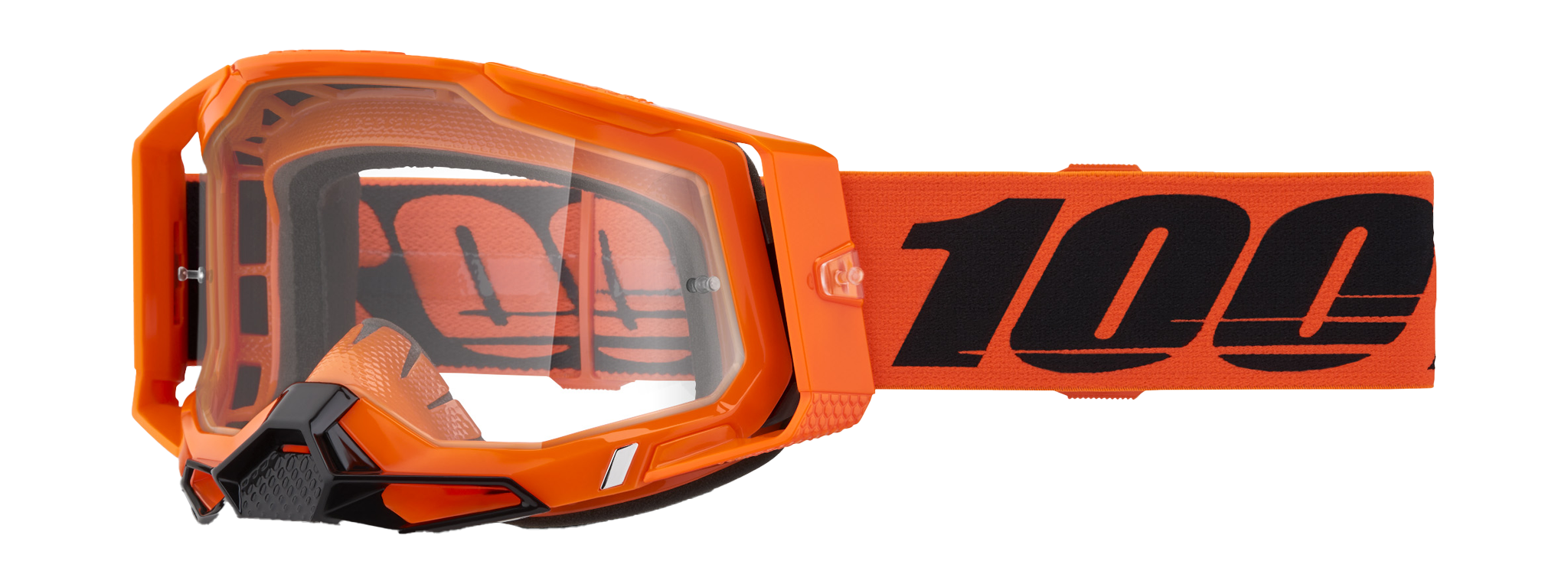 100% Motocross Goggle Racecraft 2 Neon Orange - Clear