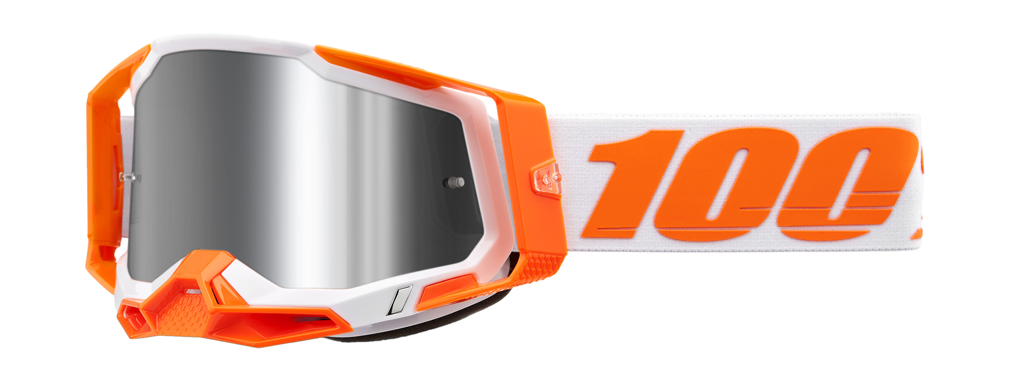 100% Motocross Goggle Racecraft 2 Orange - Mirror Silver Flash