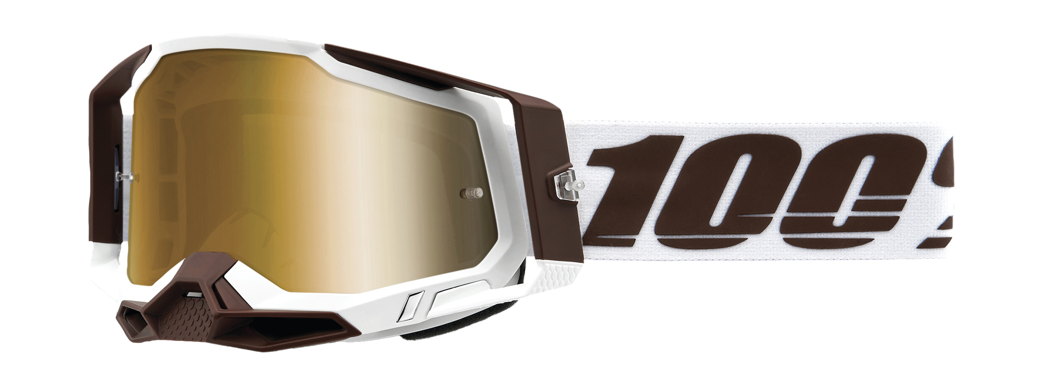 100% Motocross Goggle Racecraft 2 Snowbird - Mirror True Gold