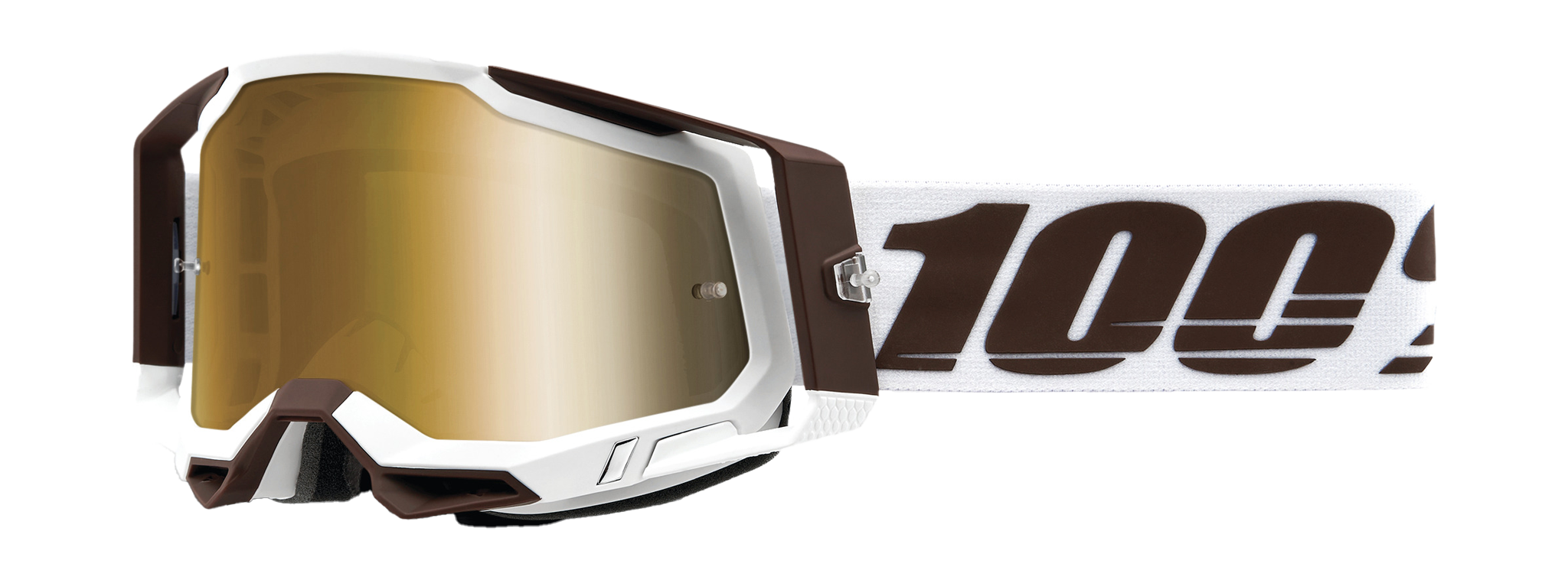 100% Motocross Goggle Racecraft 2 Snowbird - Mirror True Gold