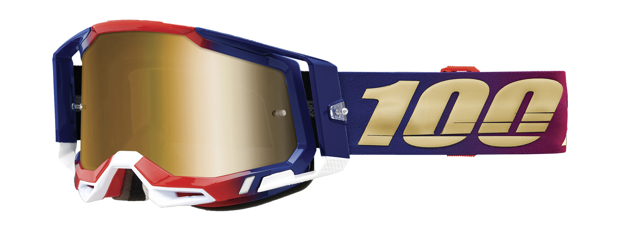 100% Motocross Goggle Racecraft 2 United - Mirror True Gold