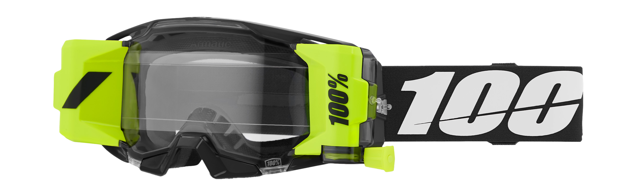 100% Motocross Goggle Roll-Off ARmatic Forecast Black - Clear