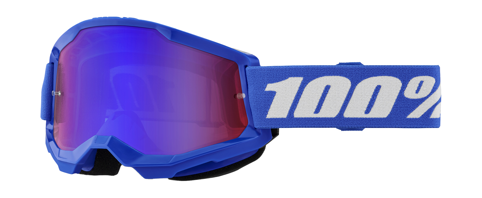 100% Motocross Goggle Strata 2 Blue - Mirror Red / Blue