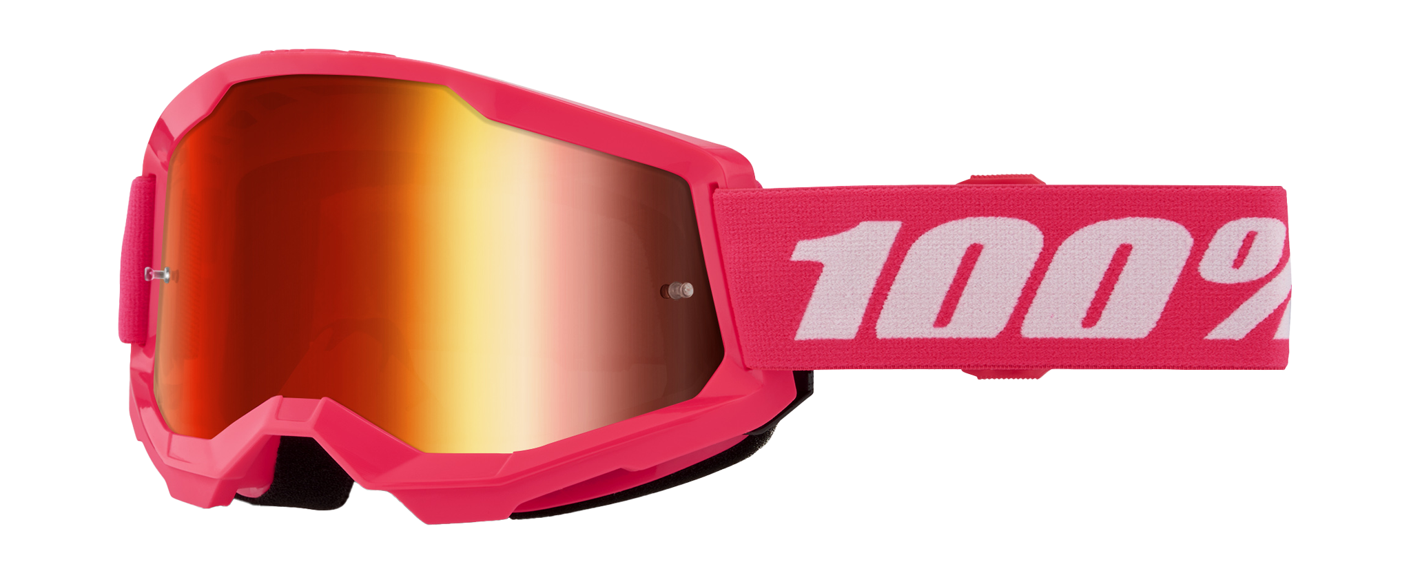 100% Motocross Goggle Strata 2 Pink - Mirror Red