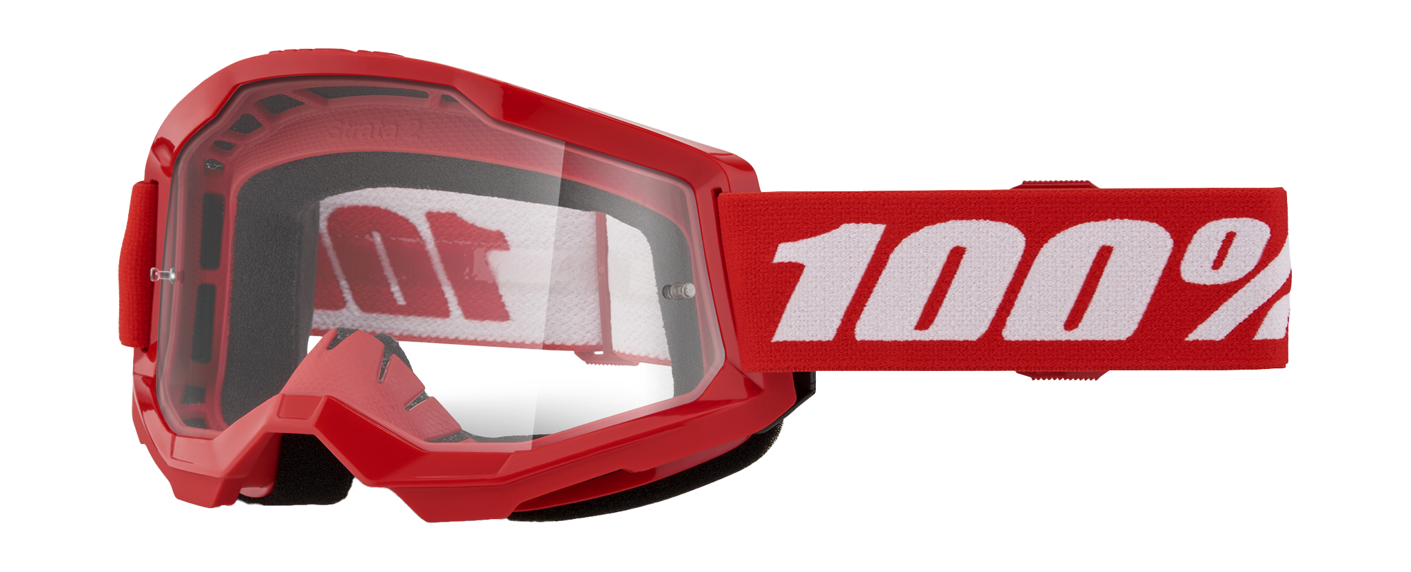 100% Motocross Goggle Strata 2 Red - Clear
