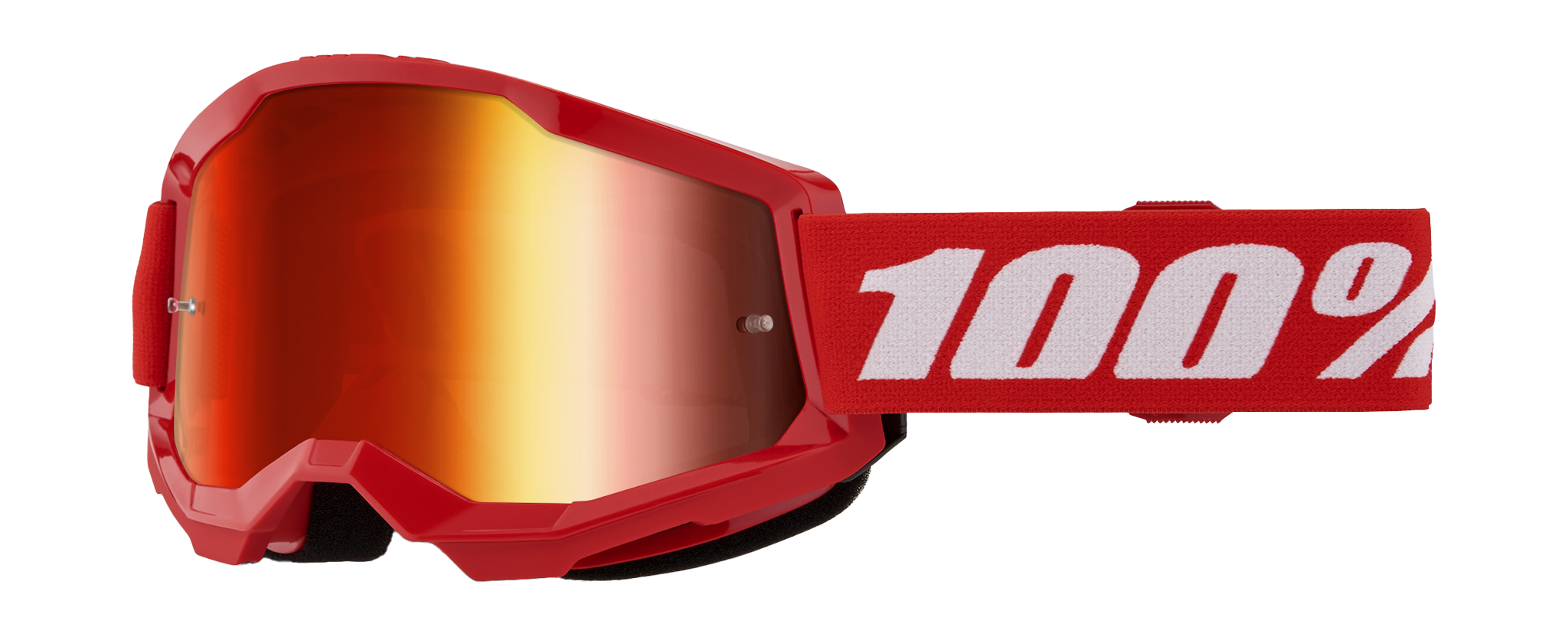 100% Motocross Goggle Strata 2 Red - Mirror Red