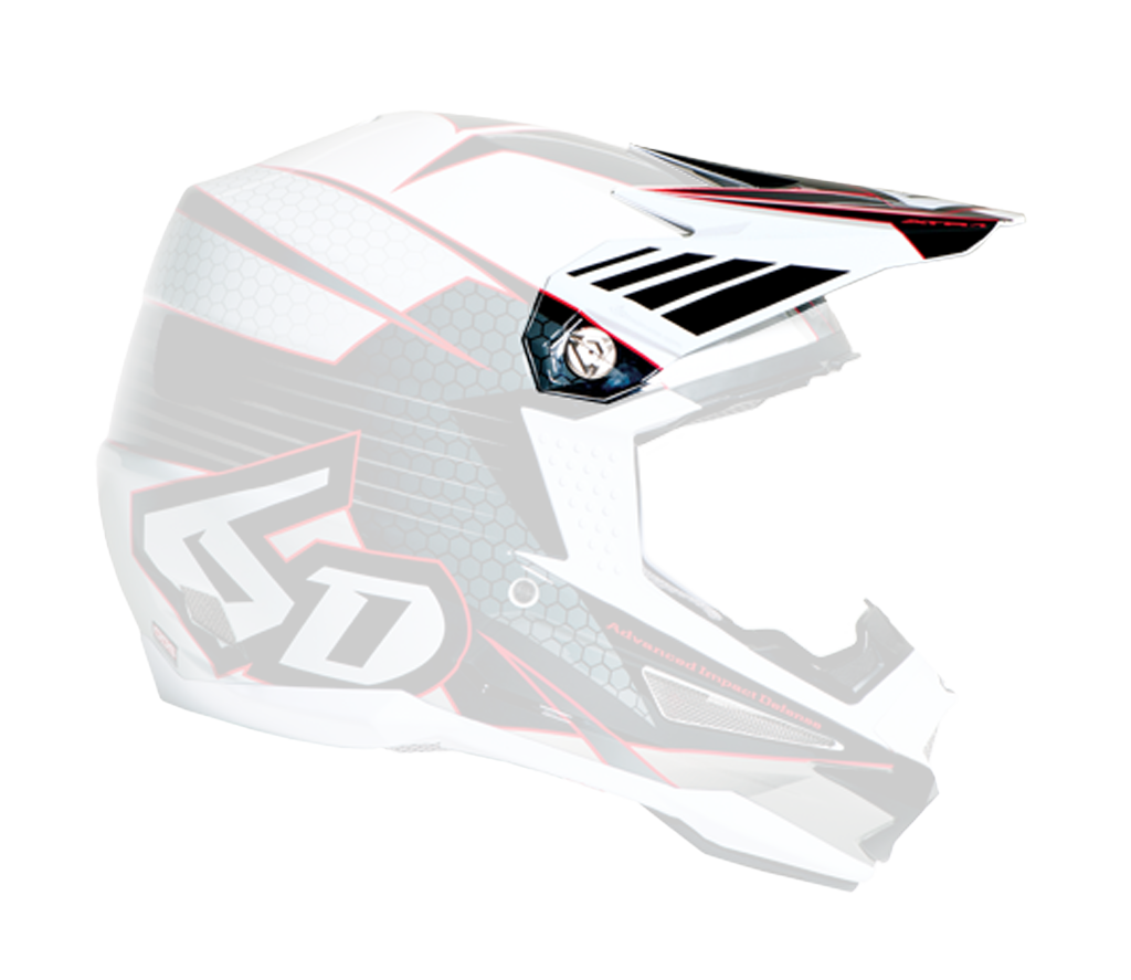 6D Helmet Visor ATR-1 Blade - White / Red