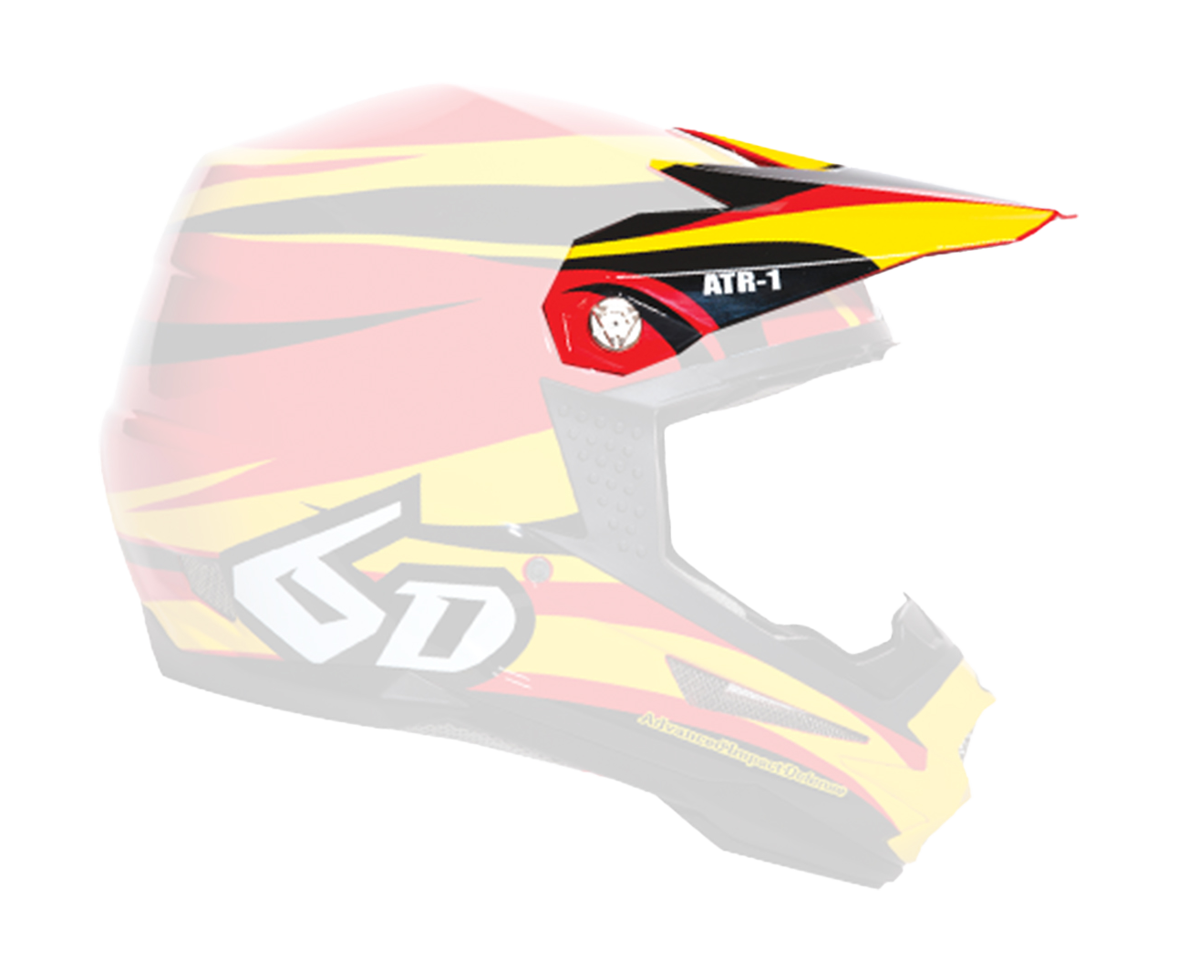 6D Helmet Visor ATR-1 Flo - Red / Yellow