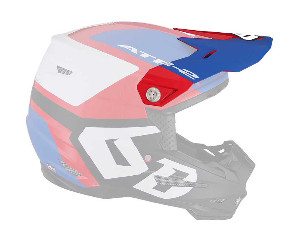 6D Helmet Visor ATR-2 Helo - Red / White / Blue