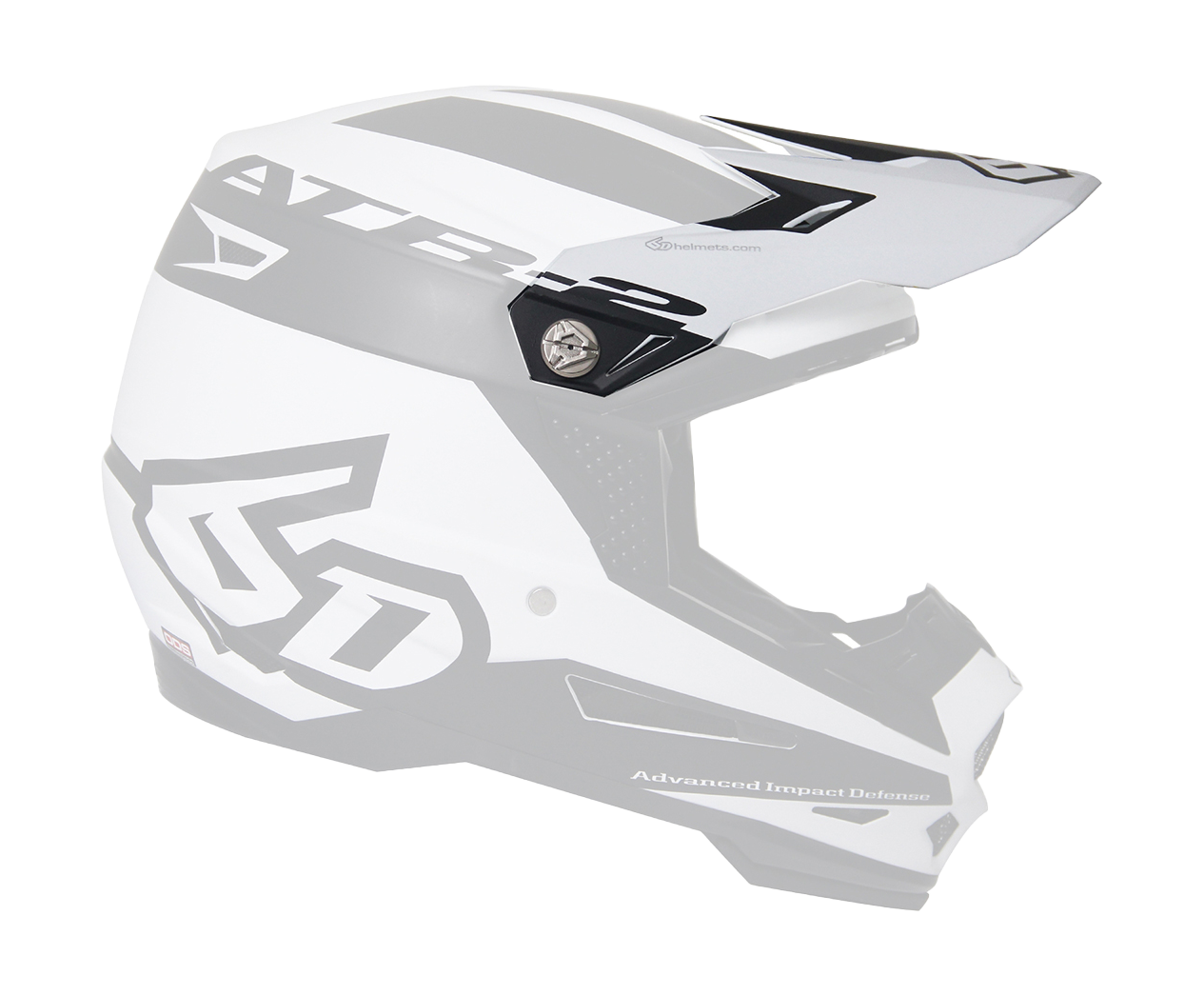 6D Helmet Visor ATR-2 Sector Mat - White / Black