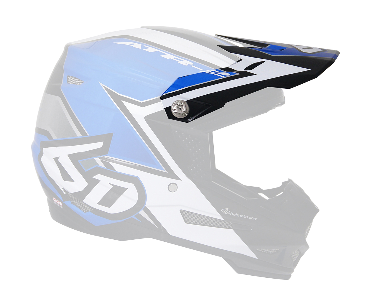 6D Helmet Visor ATR-2 Strike Glans - Blue / White
