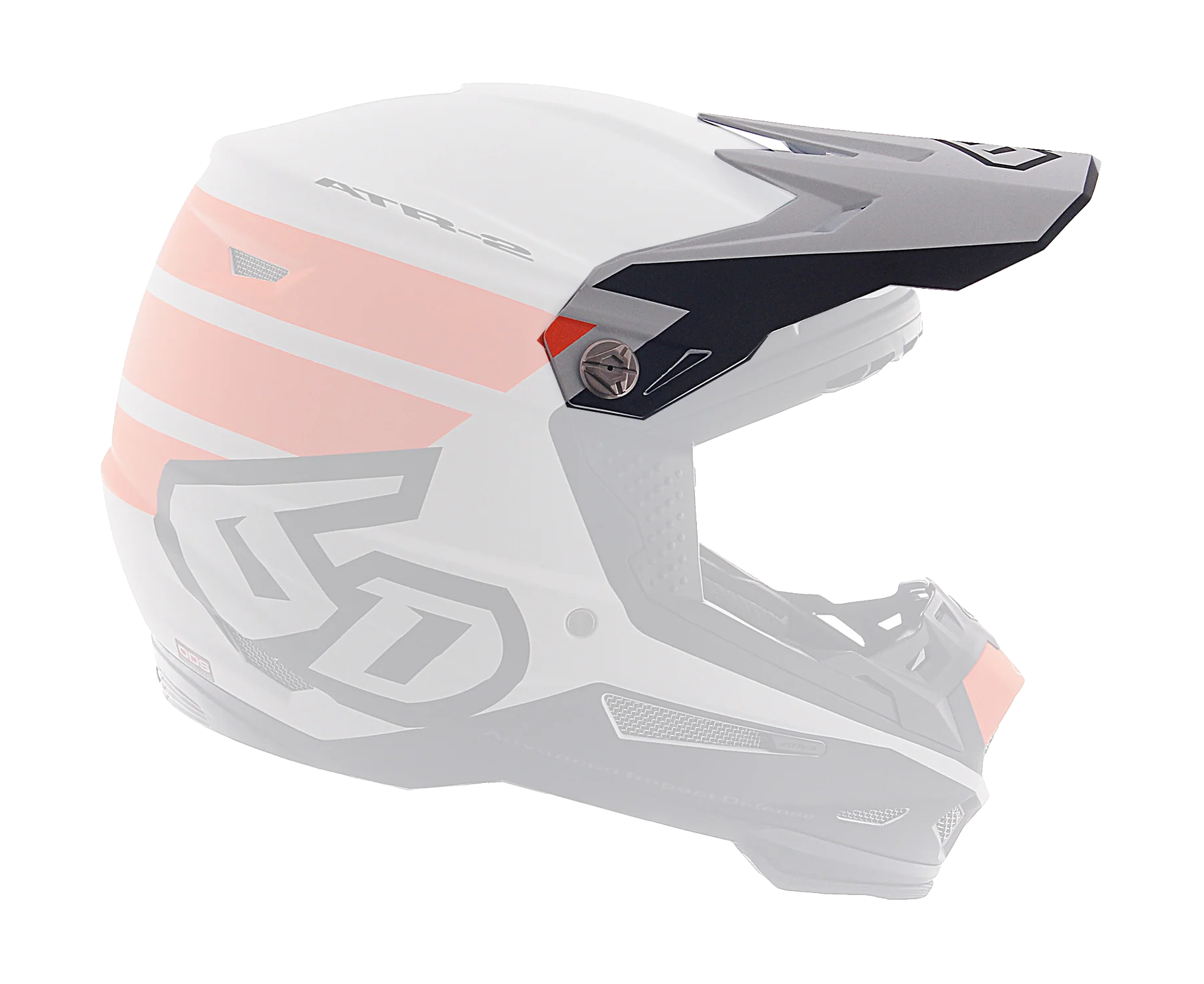 6D Helmet Visor ATR-2 Stripe - Orange / White