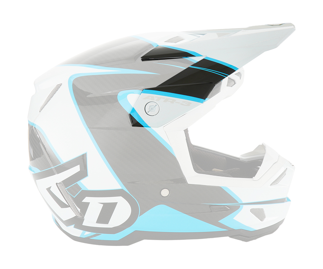 6D Helmet Visor ATR-3 Wave - Cyan / White