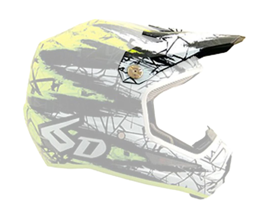 6D Youth Helmet Visor ATR-1Y Chaos Graphic - Yellow Gloss