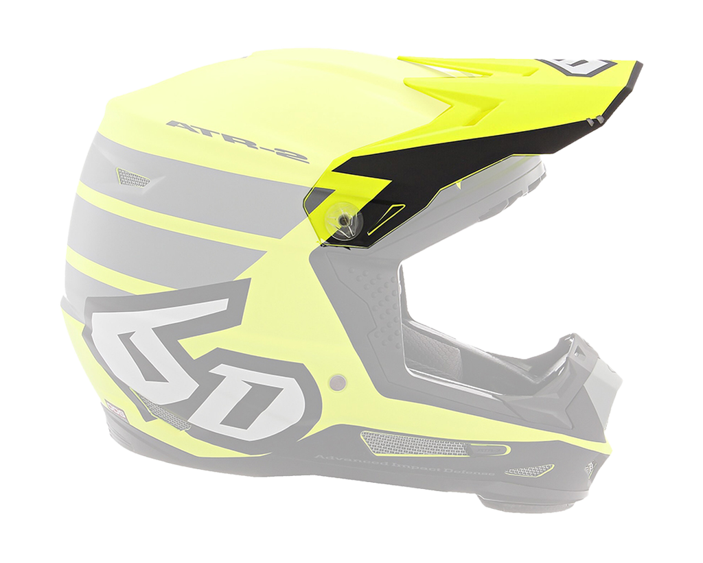 6D Youth Helmet Visor ATR-2Y Stripe - Neon Yellow / Grey