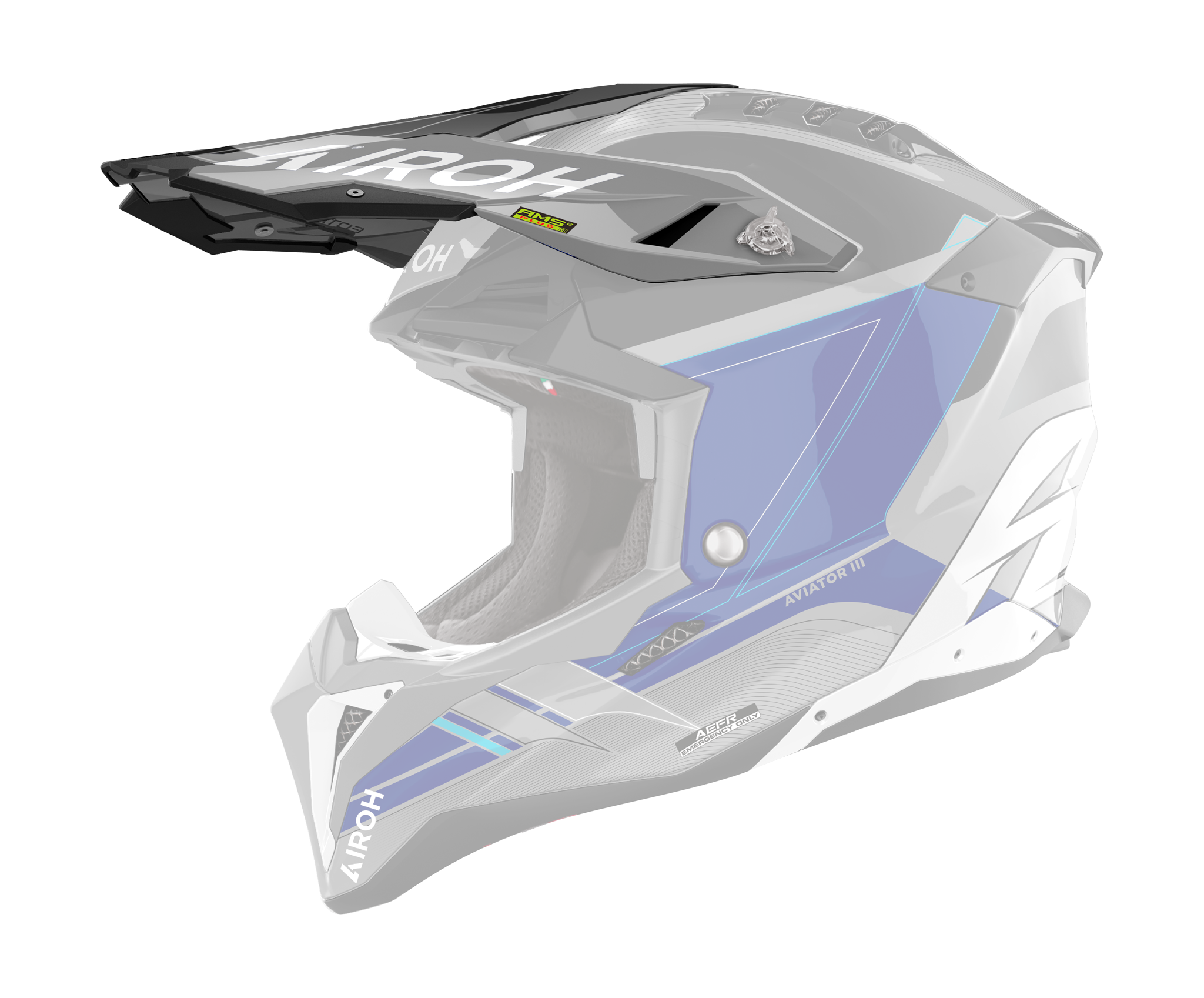 Airoh Helmet Visor Aviator 3 Saber - Gloss Blue