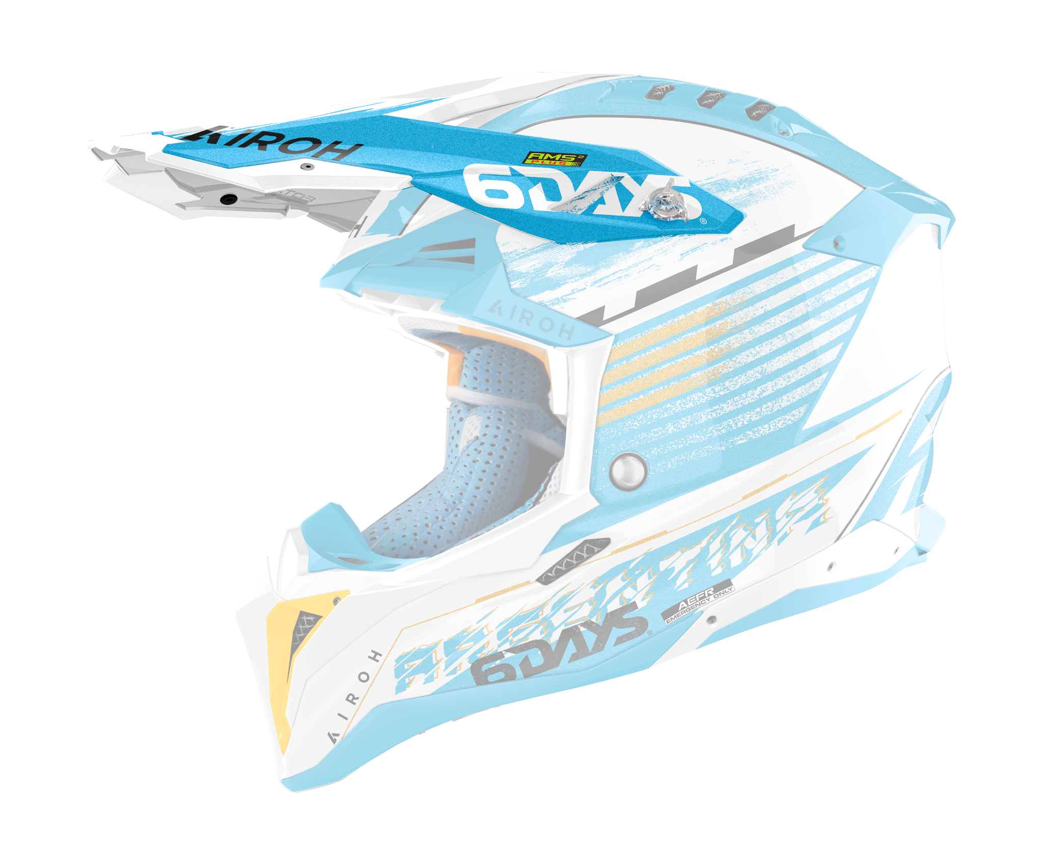 Airoh Helmet Visor Aviator 3 Six Days Argentina - Gloss Blue