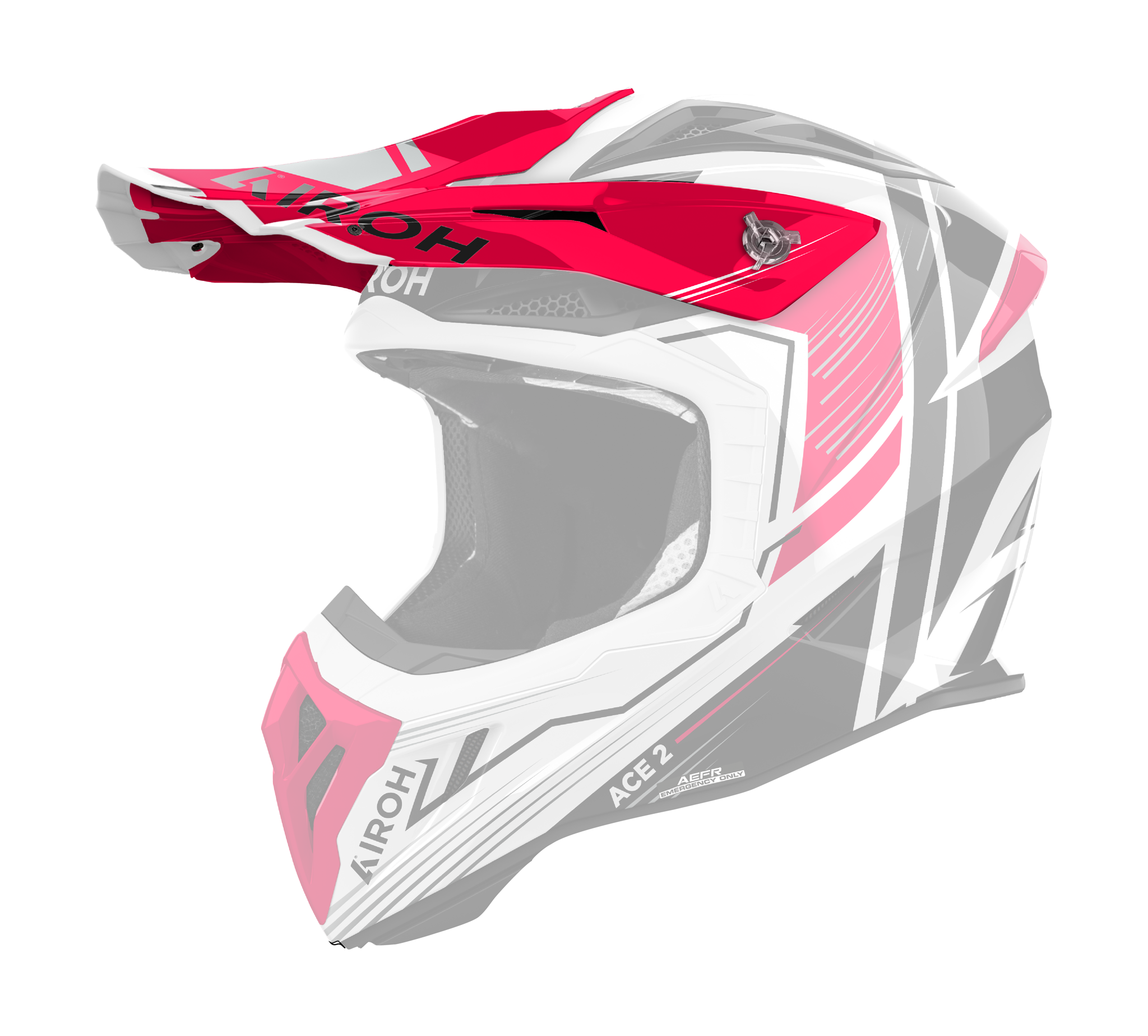 Airoh Helmet Visor Aviator Ace 2 Engine - Gloss Red