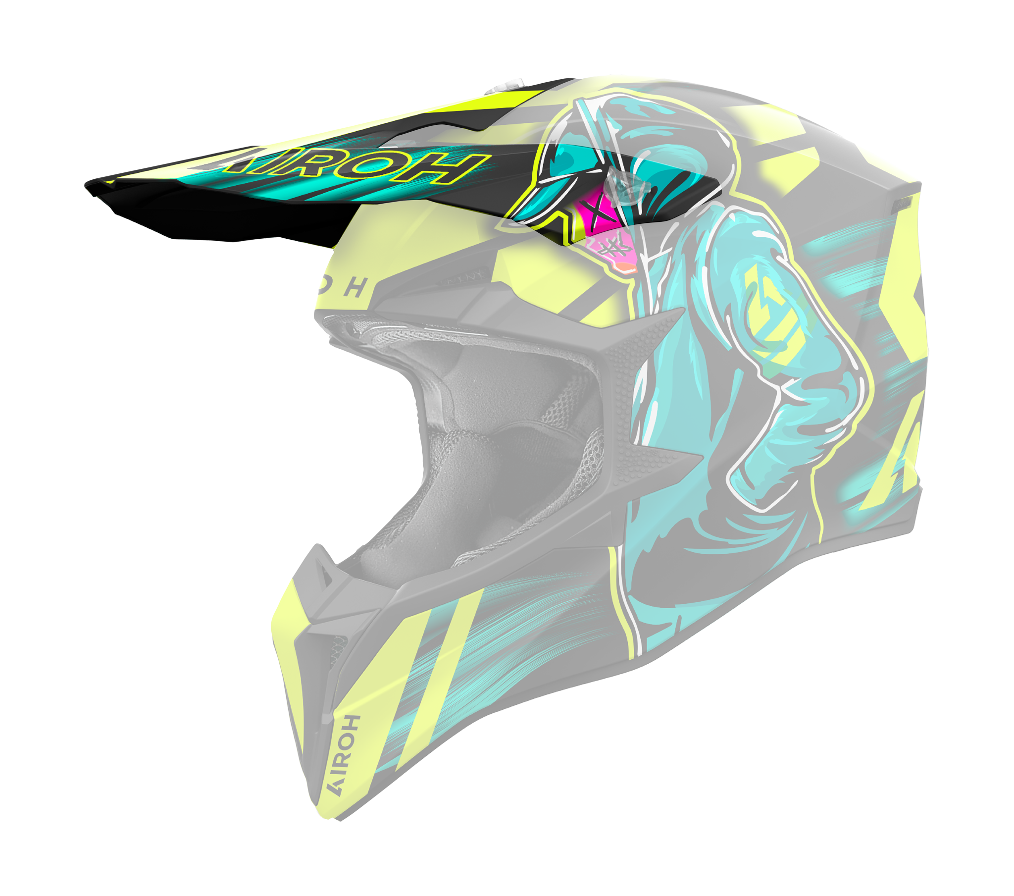 Airoh Helmet Visor Wraap Cyber - Matte Yellow