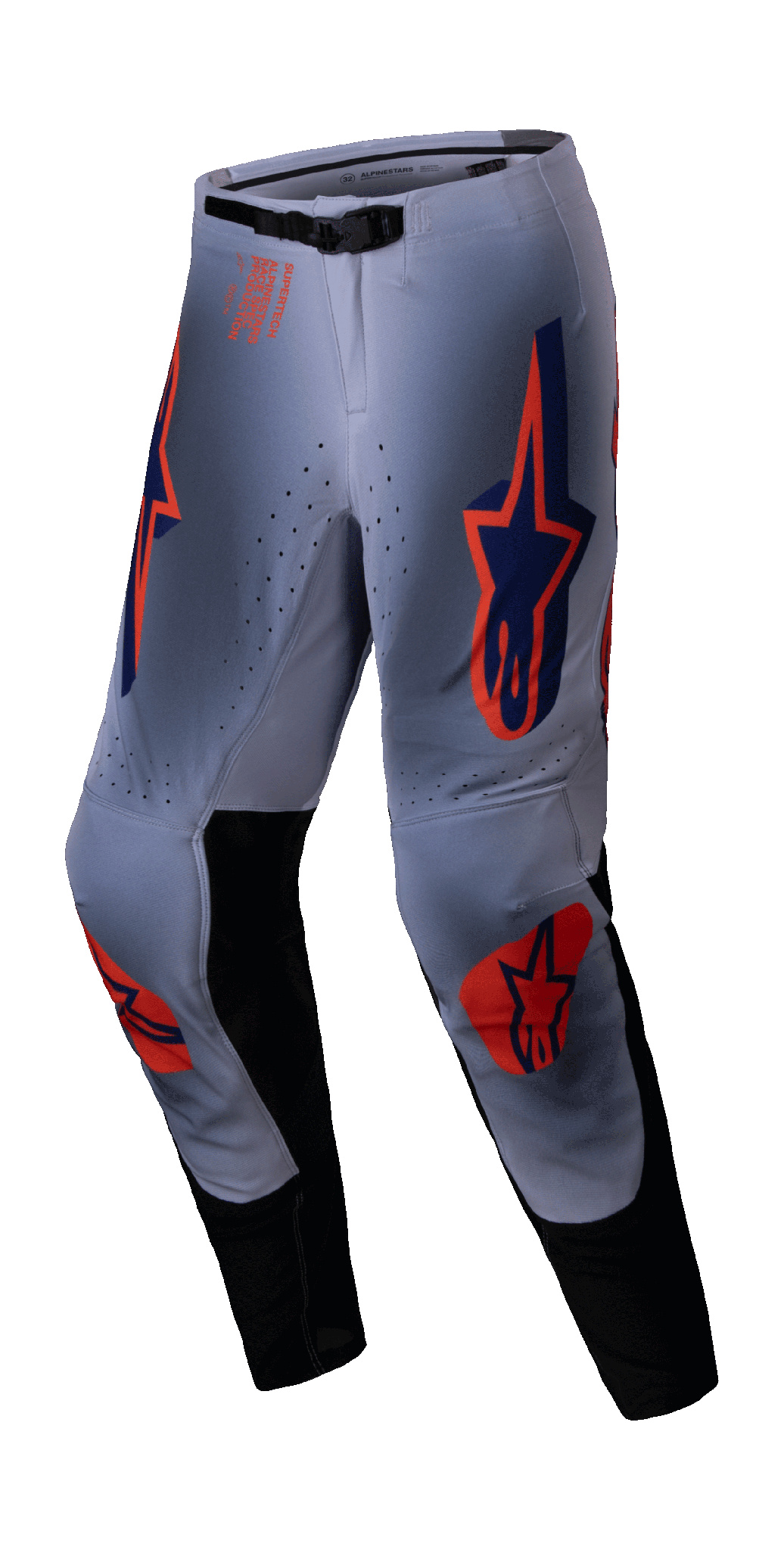 Alpinestars Motocross Pants Supertech Lipan - Grey / Fluo Orange