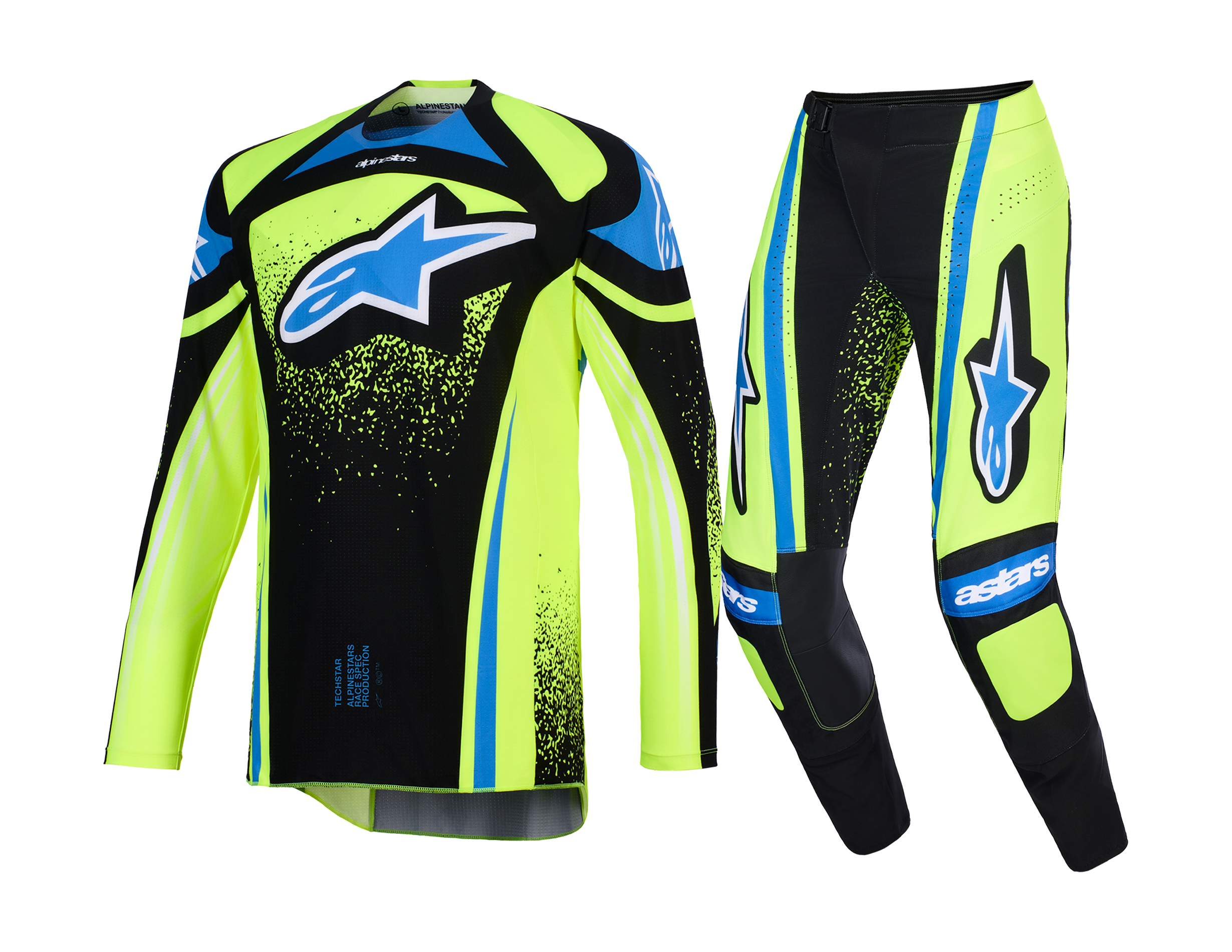 Alpinestars Motocross Gear 2026 Techstar Nomur - Dark Navy / Fluo Yellow / Ucla / Blue
