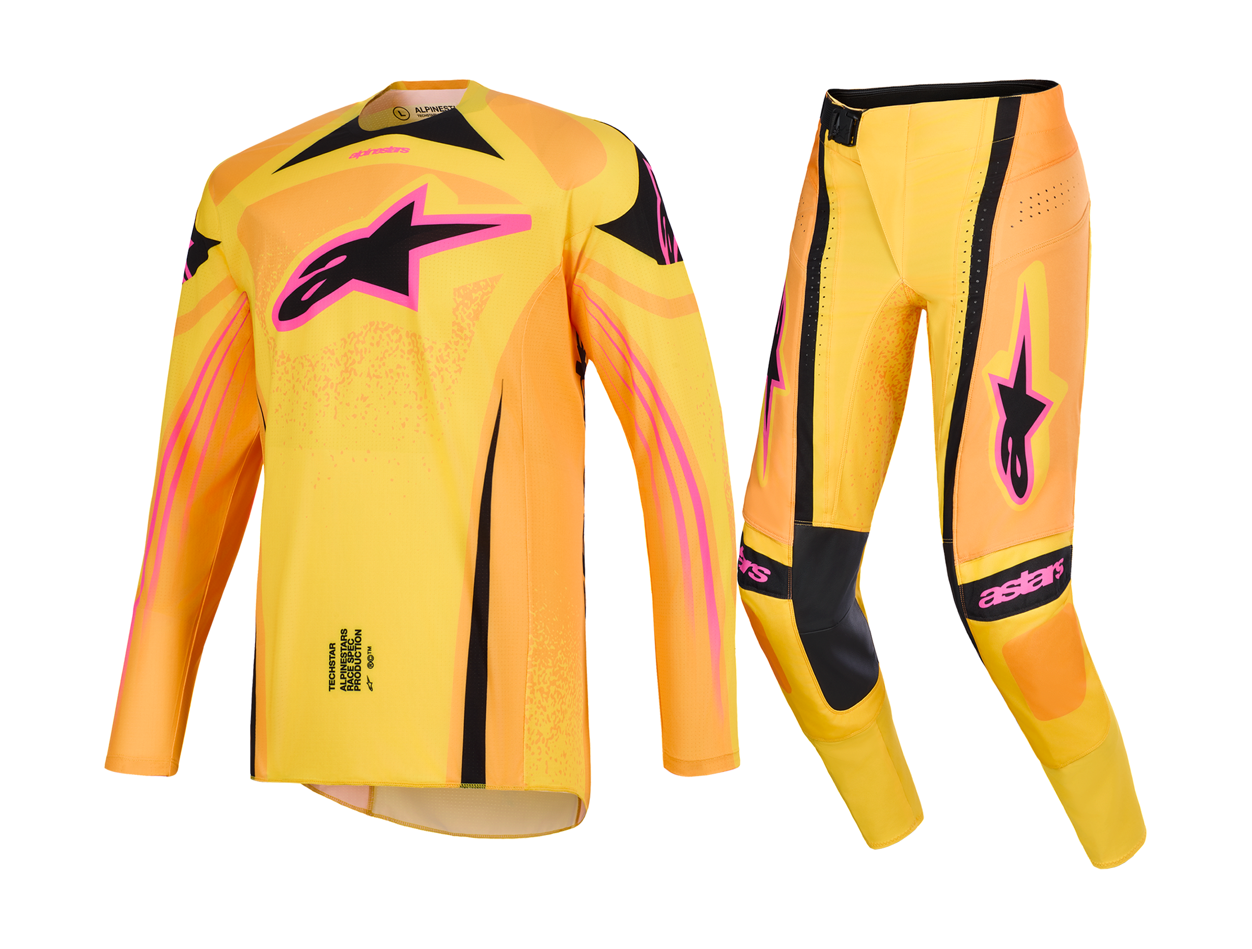 Alpinestars Motocross Gear 2026 Techstar Nomur - Orange / Yellow / Pink