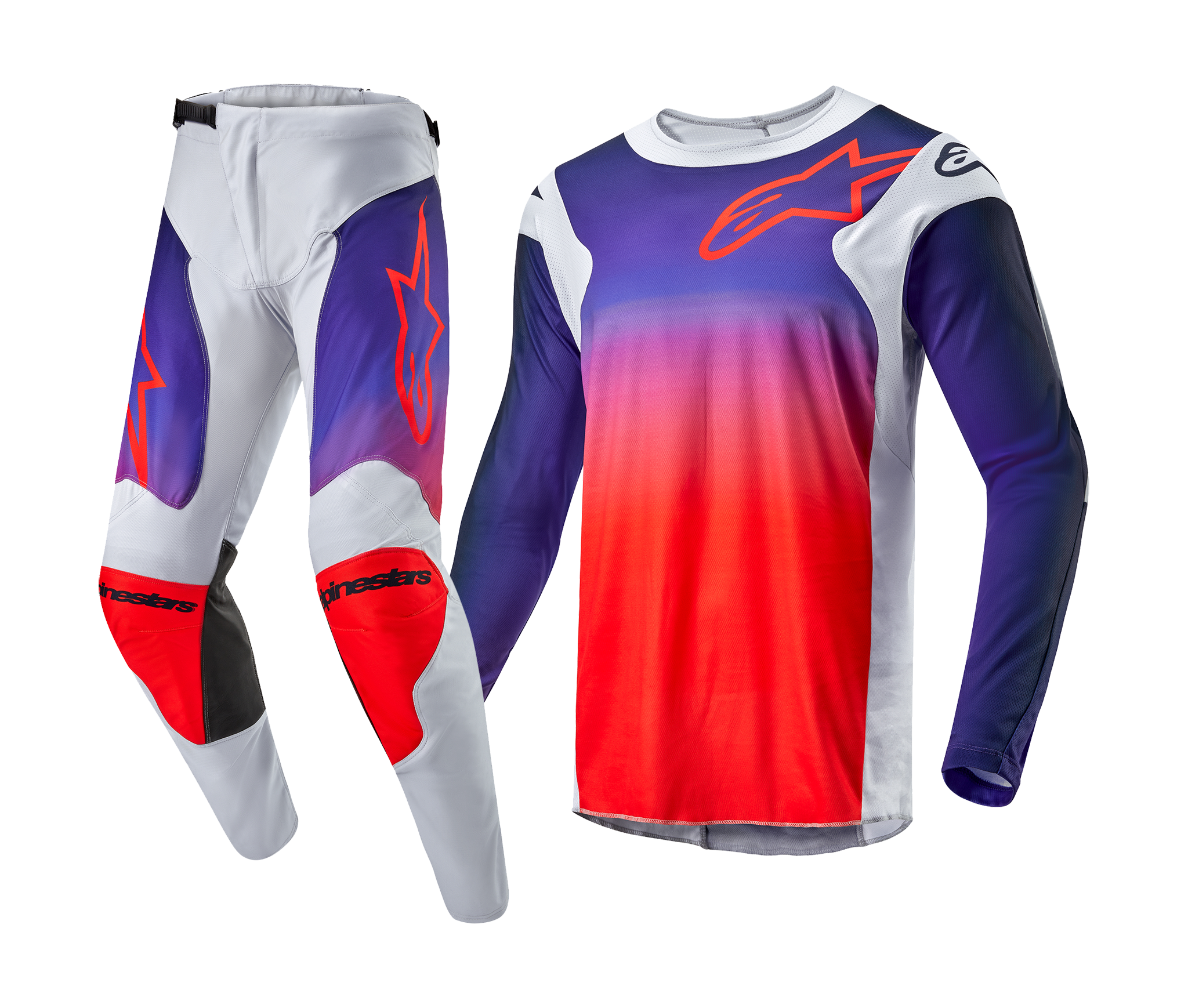 Alpinestars Motocross Gear Racer Hoen - Light Grey / Hot Orange / Black