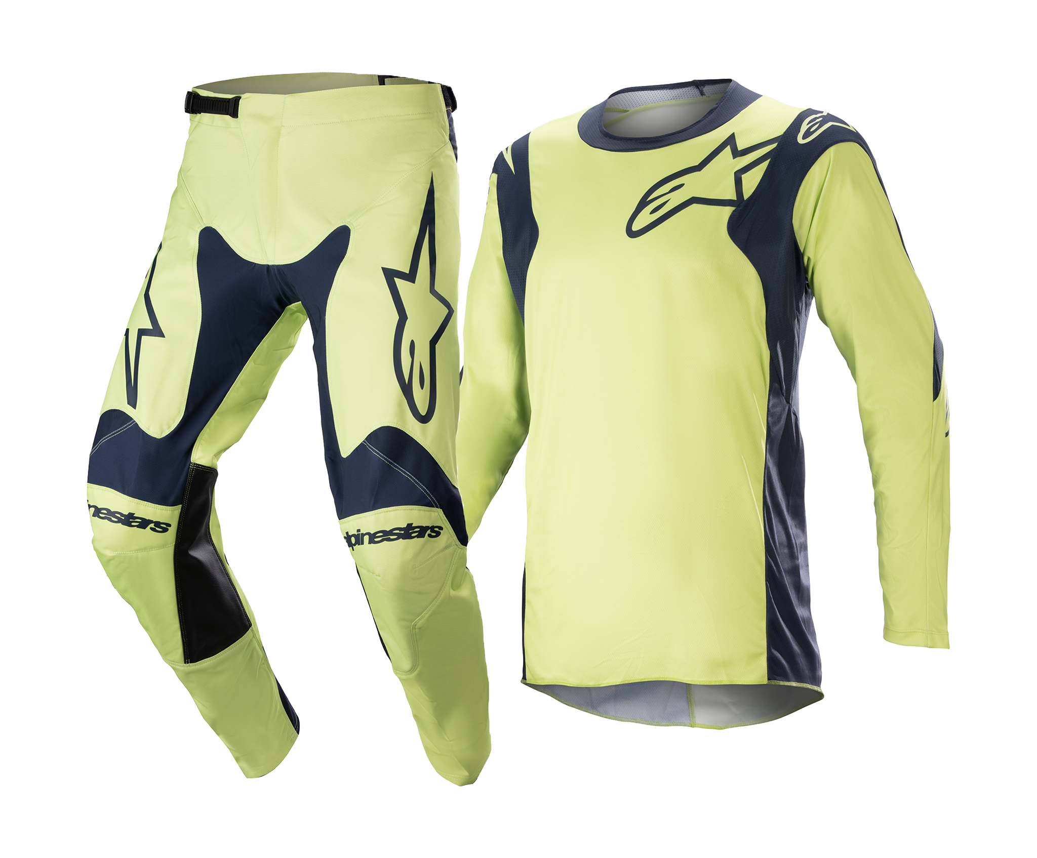 Alpinestars Motocross Gear Racer Hoen - Night Navy / Fluo Green