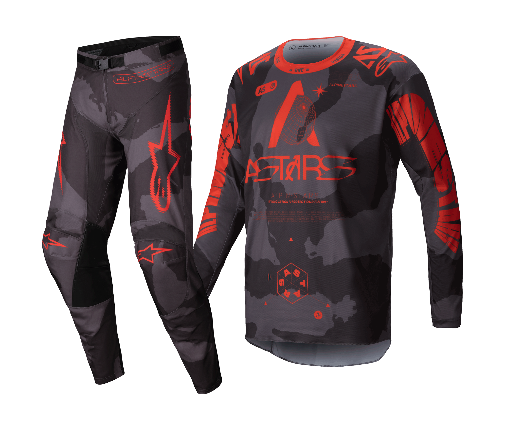 Alpinestars Motocross Gear Racer Hollow - Camo / Fluo Orange