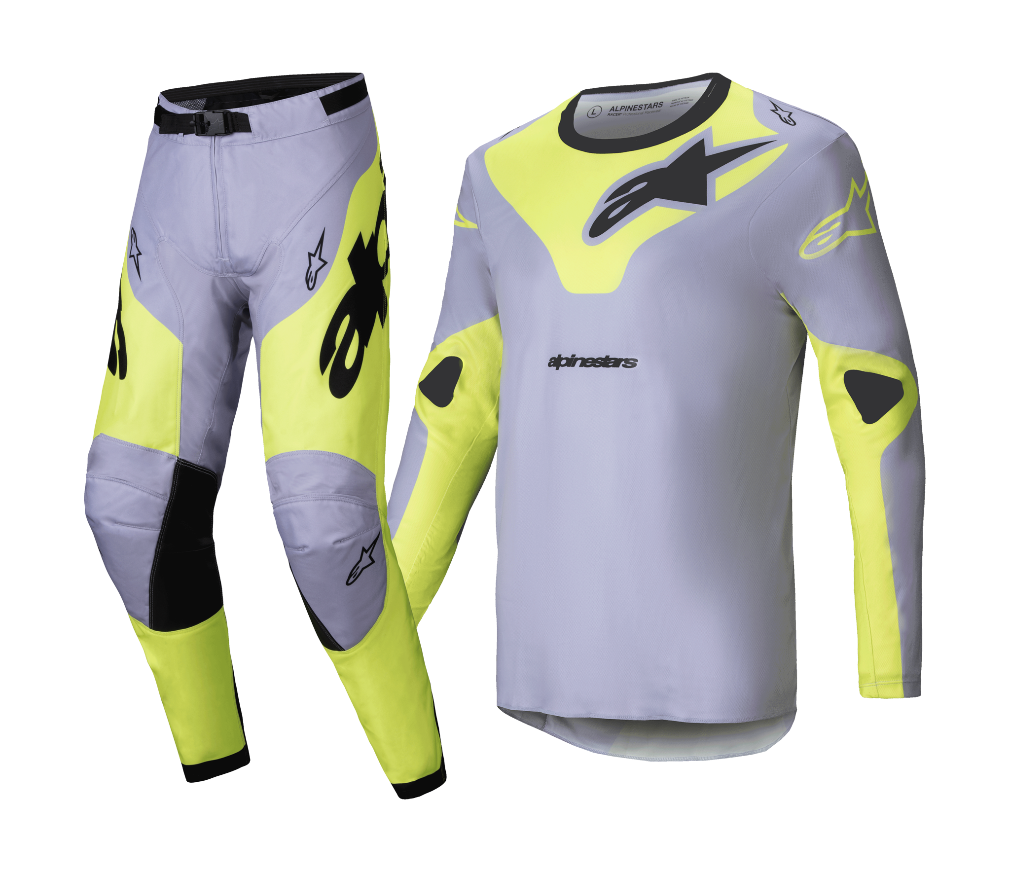 Alpinestars Motocross Gear Racer Veil - Grey / Fluo Yellow