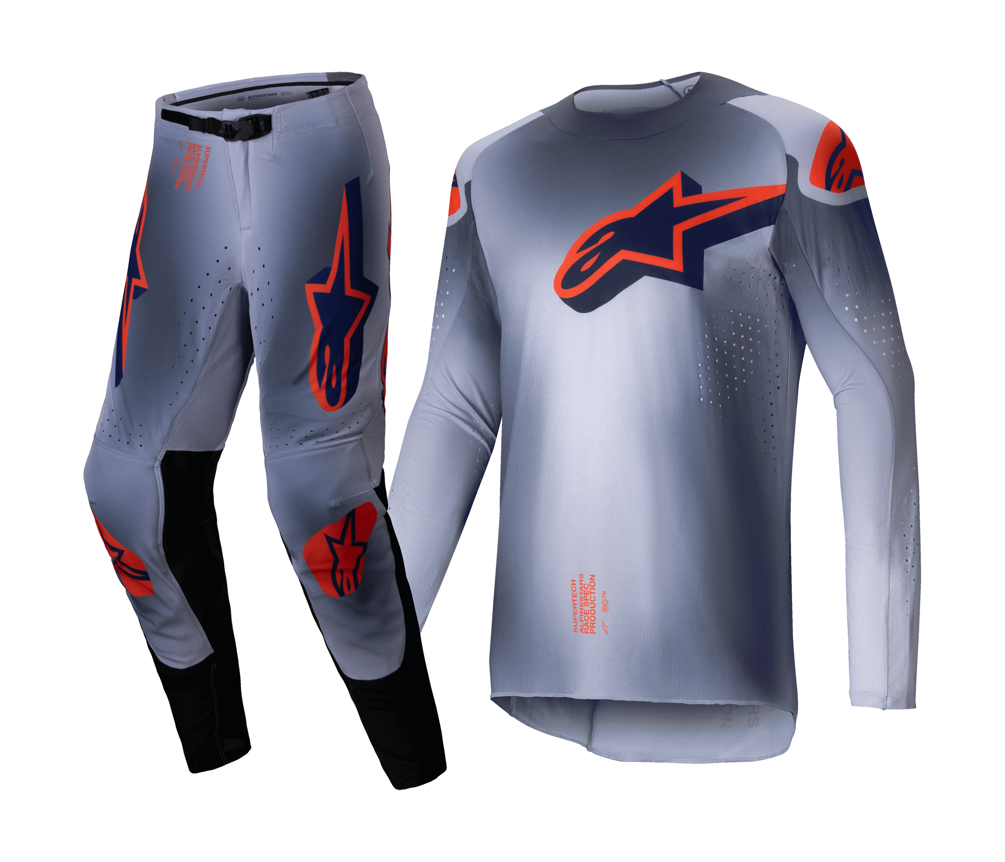 Alpinestars Motocross Gear Supertech Lipan - Grey / Fluo Orange