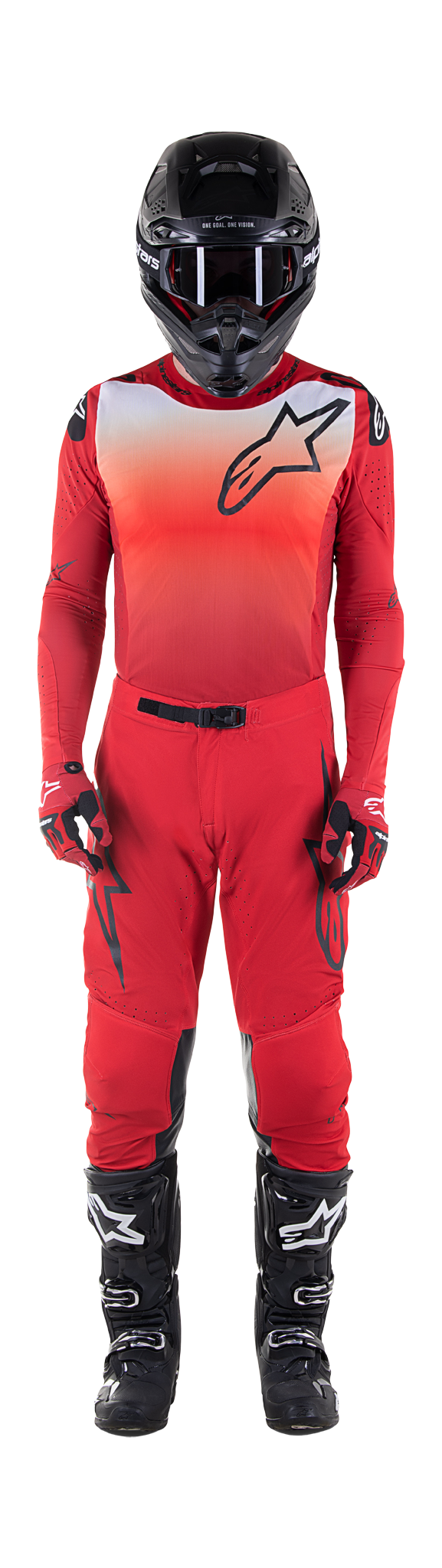 Alpinestars Motocross Gear Supertech Risen - Mars Red / White