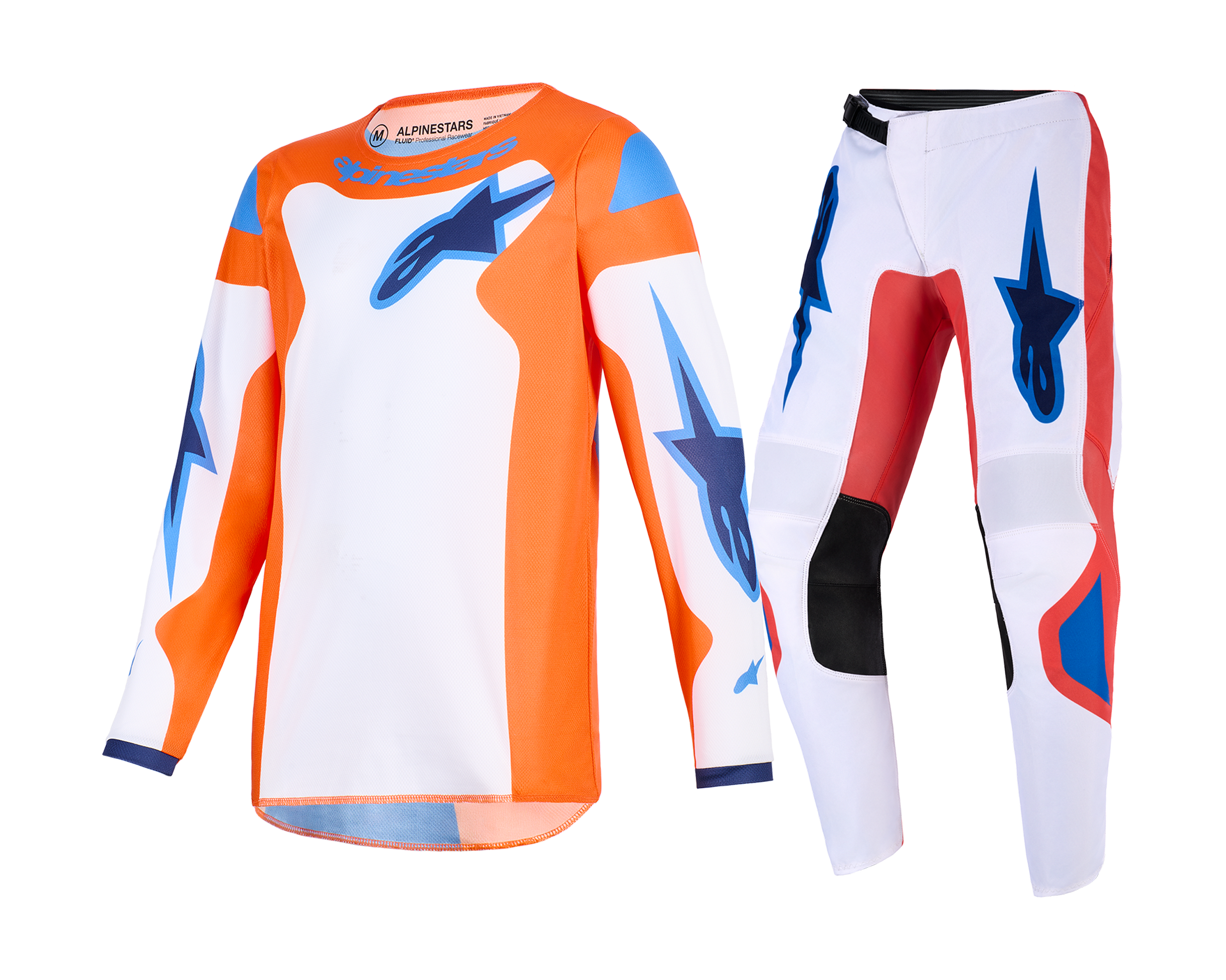 Alpinestars Youth Motocross Gear 2026 Fluid Grid - Orange / Ucla / Blue