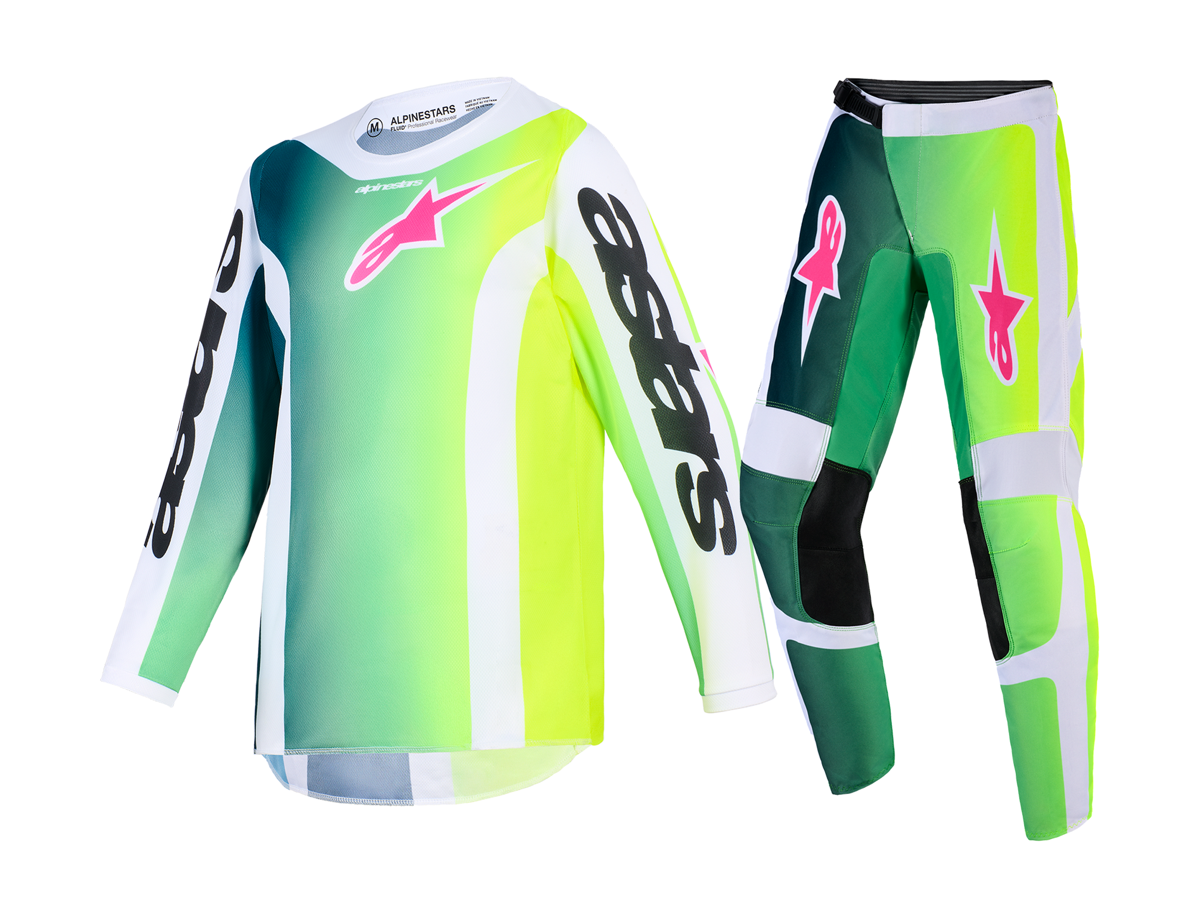 Alpinestars Youth Motocross Gear 2026 Fluid Portl - Green / White / Black
