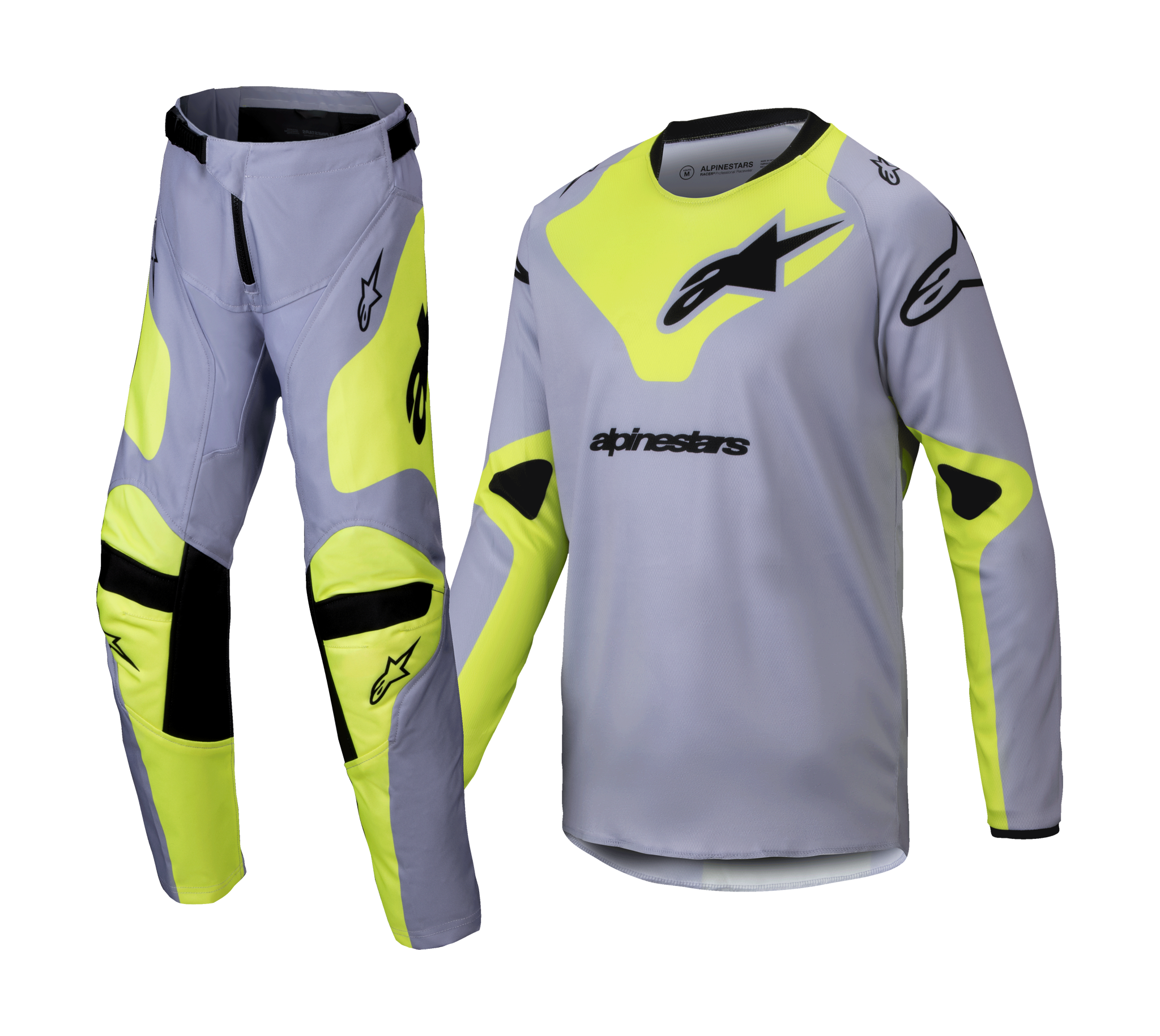 Alpinestars Youth Motocross Gear Racer Veil - Grey / Fluo Yellow